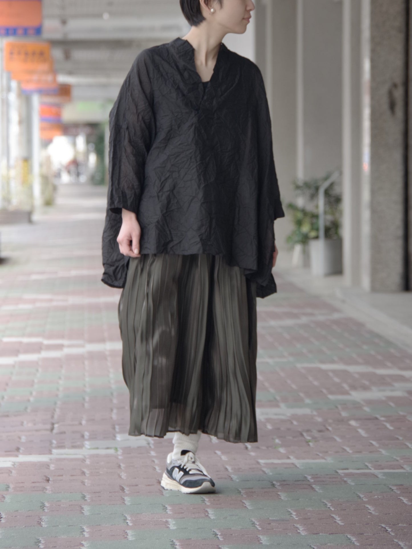 Aurora cloth double side pleated skirt | itochi
