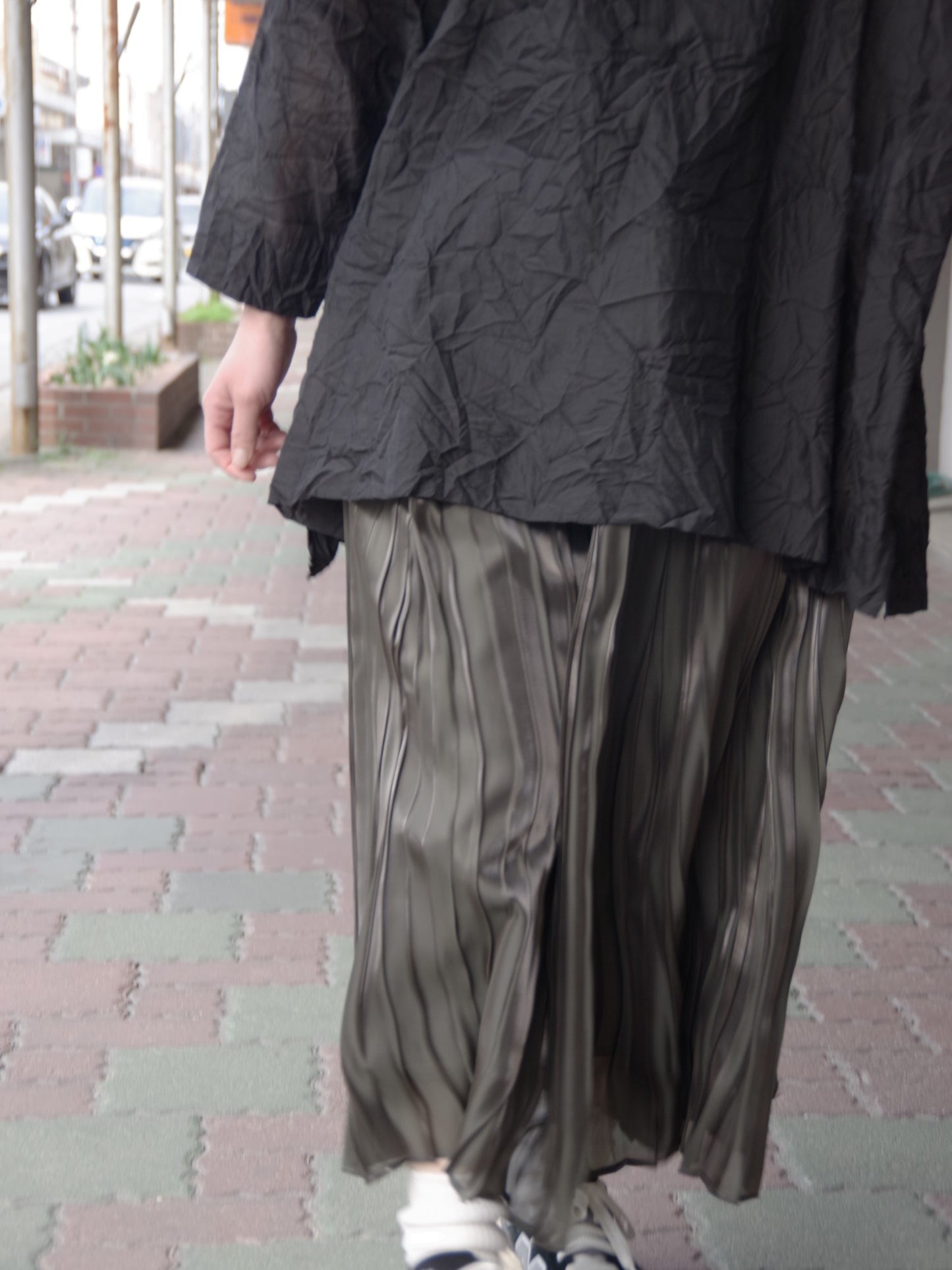 Aurora cloth double side pleated skirt | itochi