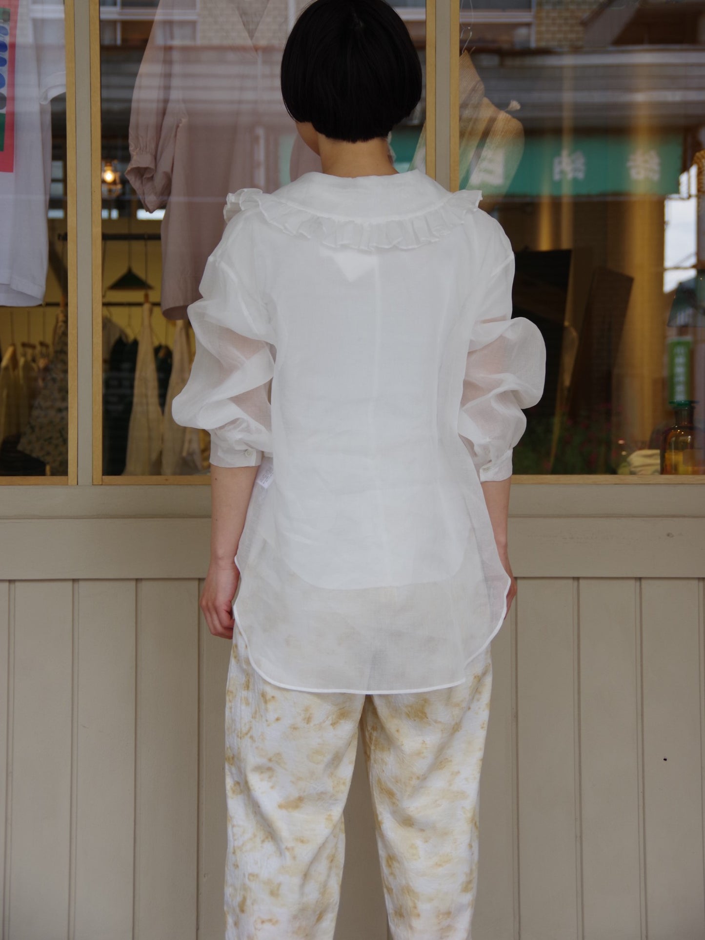 Organdy frill color blouse | Heriter