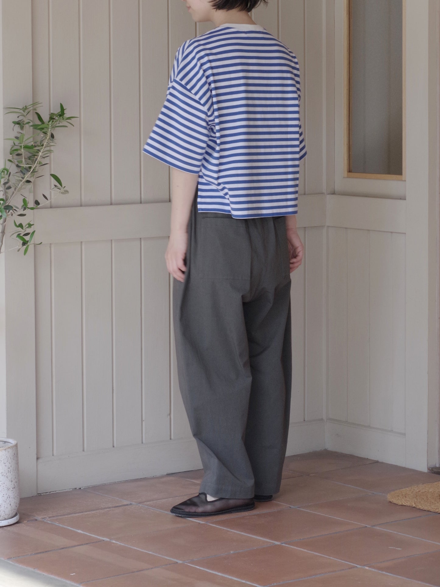 コットンボーダーカットソー | atelier naruse