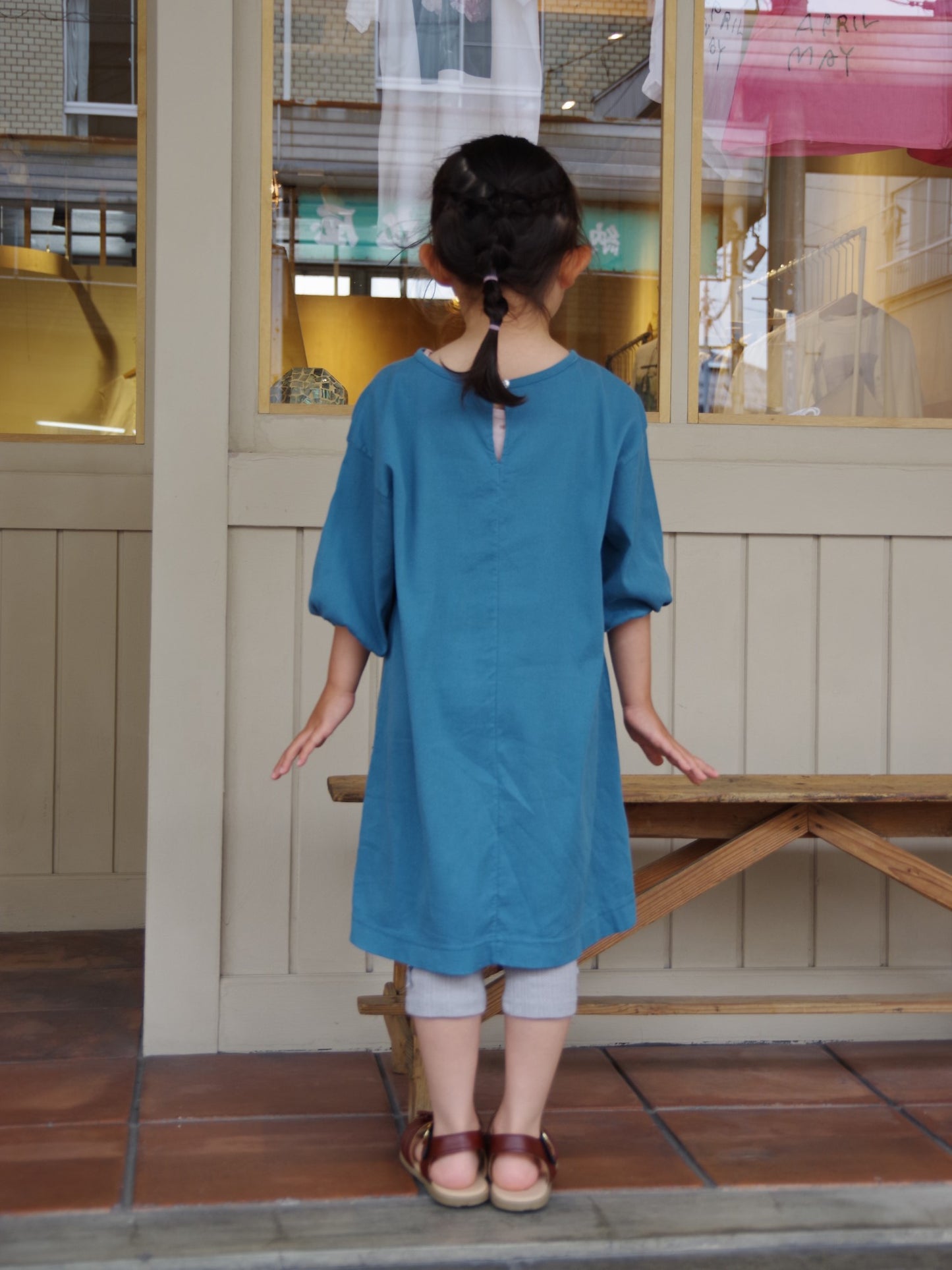 onde高島ちぢみハンドダイ　キッズワンピース | onde