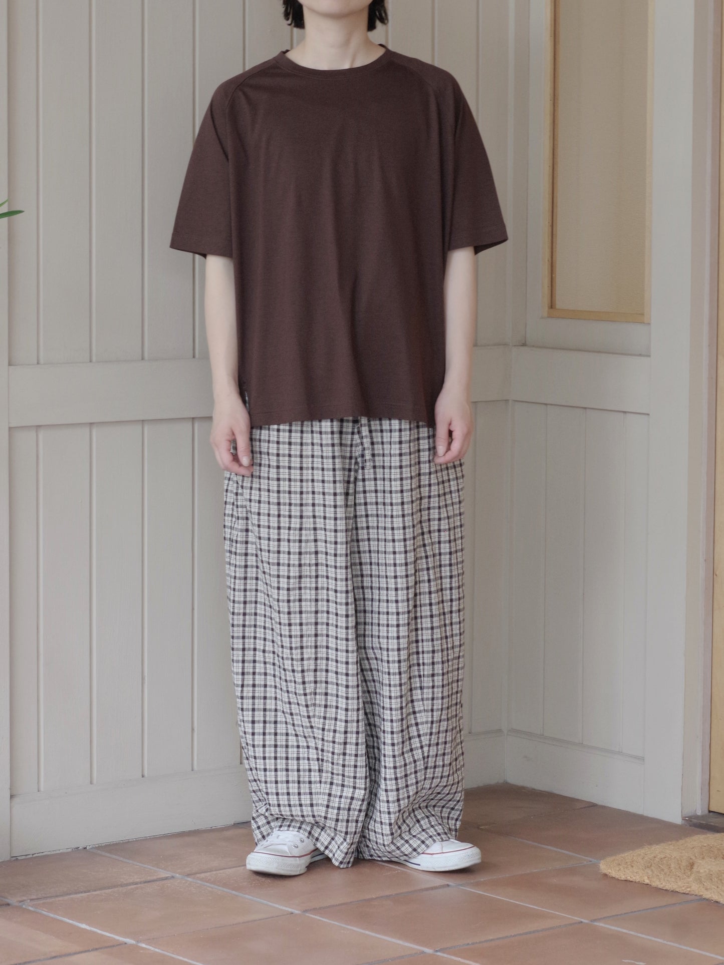 レンチングエコヴェロ繊維×オーガニックコットン天竺ラグランTシャツ｜OUVERT