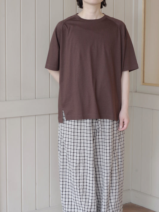 レンチングエコヴェロ繊維×オーガニックコットン天竺ラグランTシャツ｜OUVERT