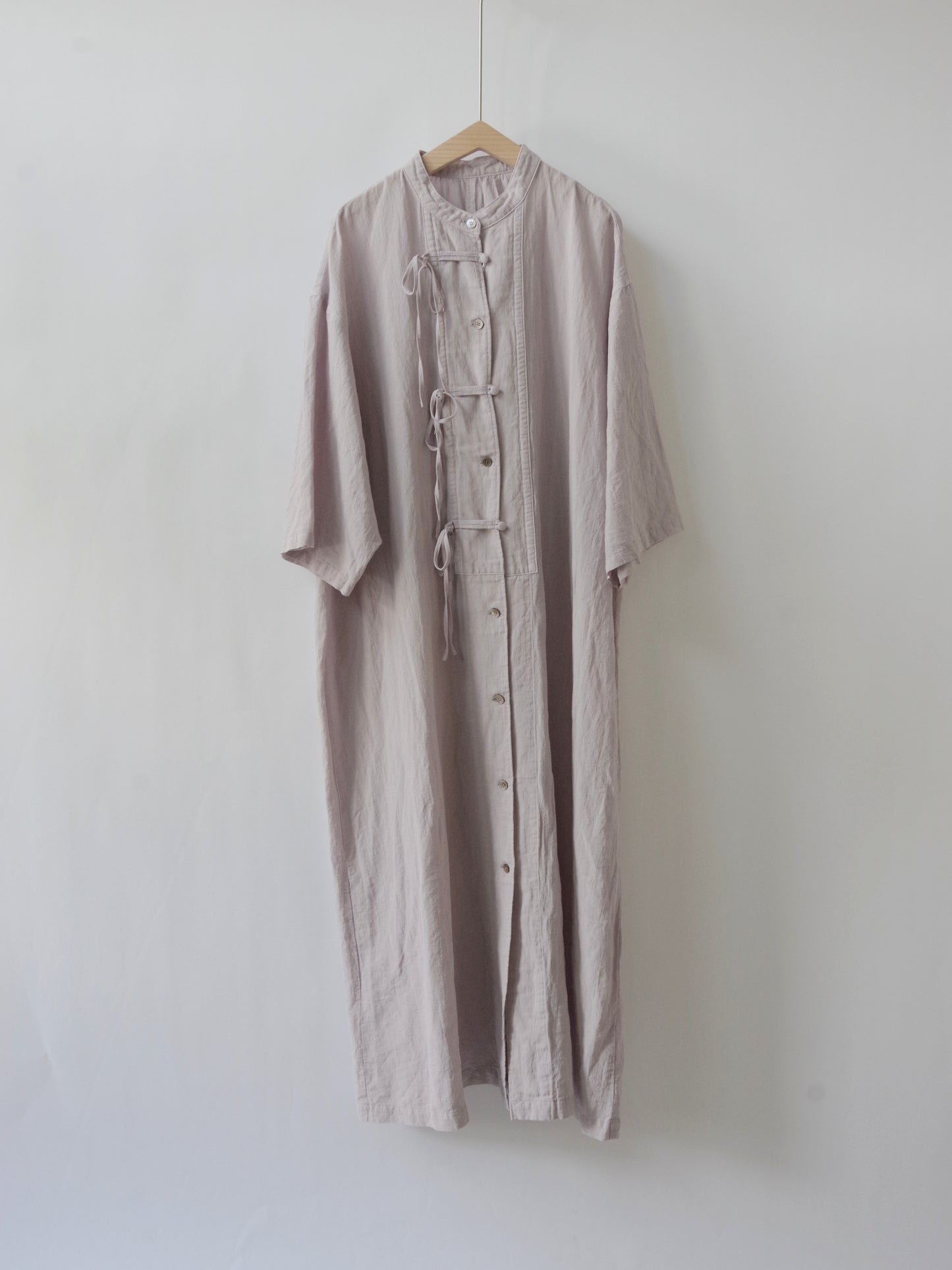 強撚CottonLine 近江晒 ribon シャツワンピース | yuni