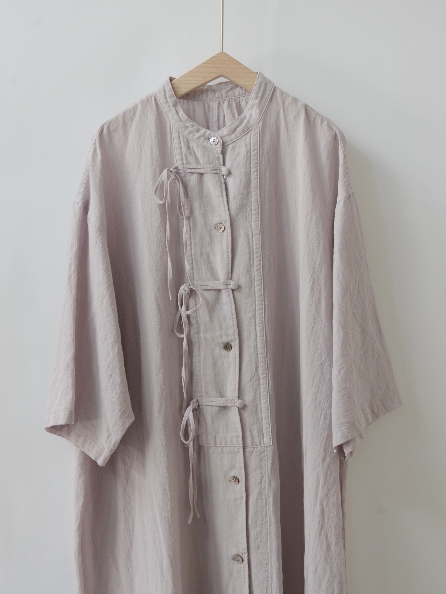 強撚CottonLine 近江晒 ribon シャツワンピース | yuni