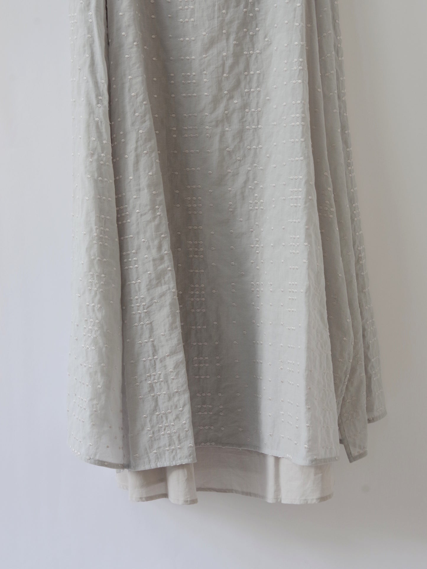 Cotton Nylon sheer memoly dot刺繍 layered ワンピース | yuni