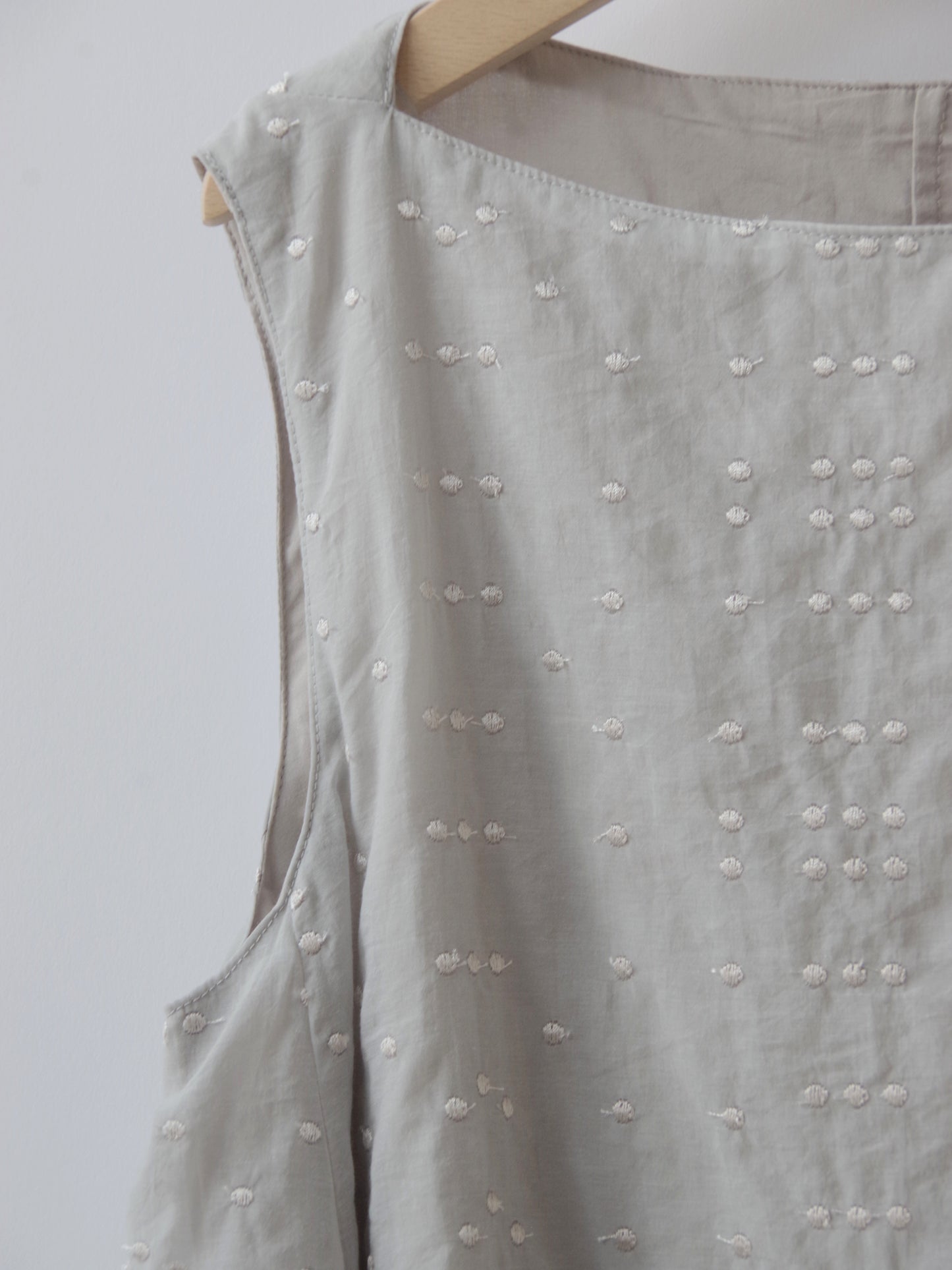 Cotton Nylon sheer memoly dot刺繍 layered ワンピース | yuni