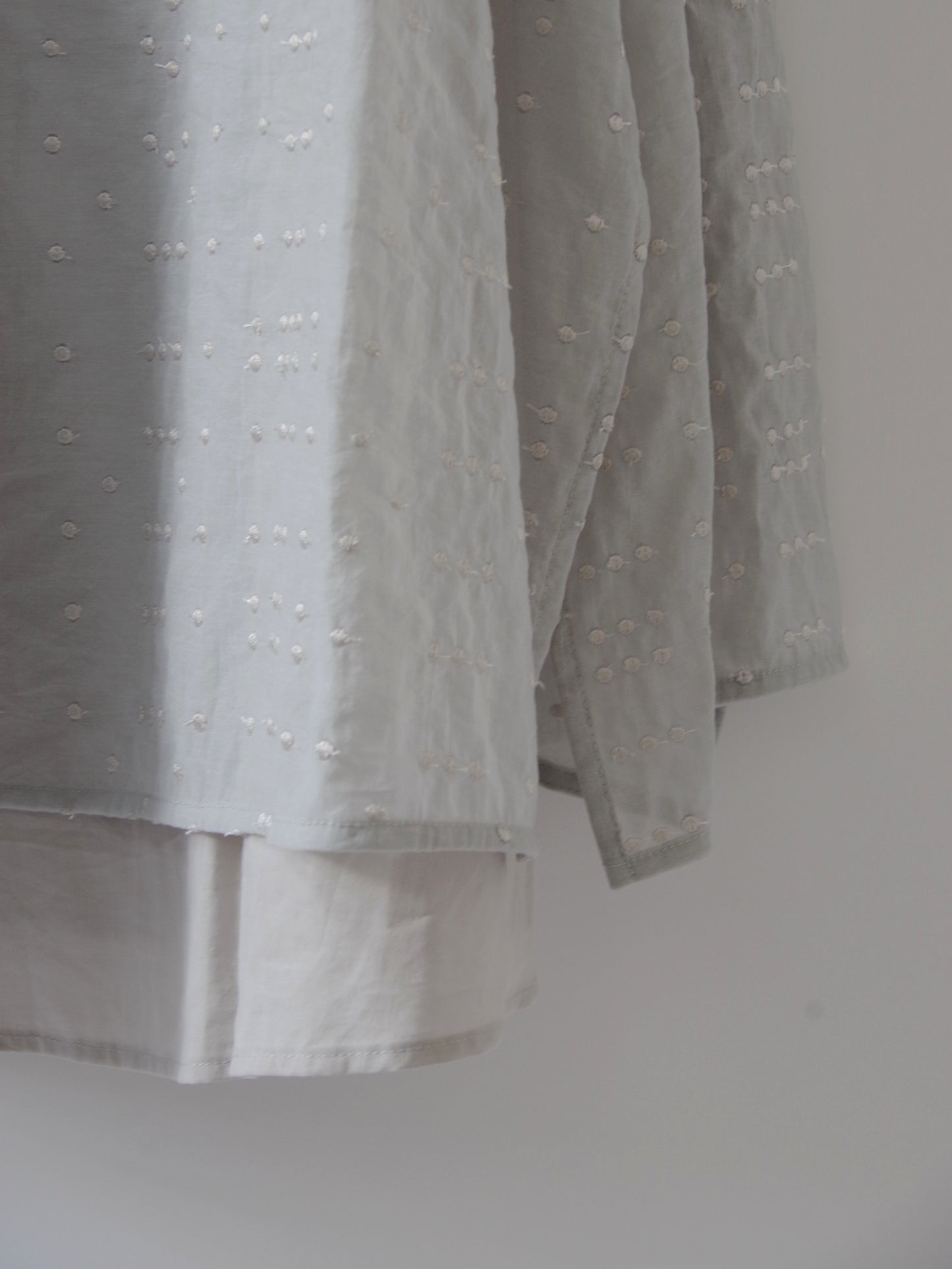 Cotton Nylon sheer memoly dot刺繍 layered ワンピース | yuni