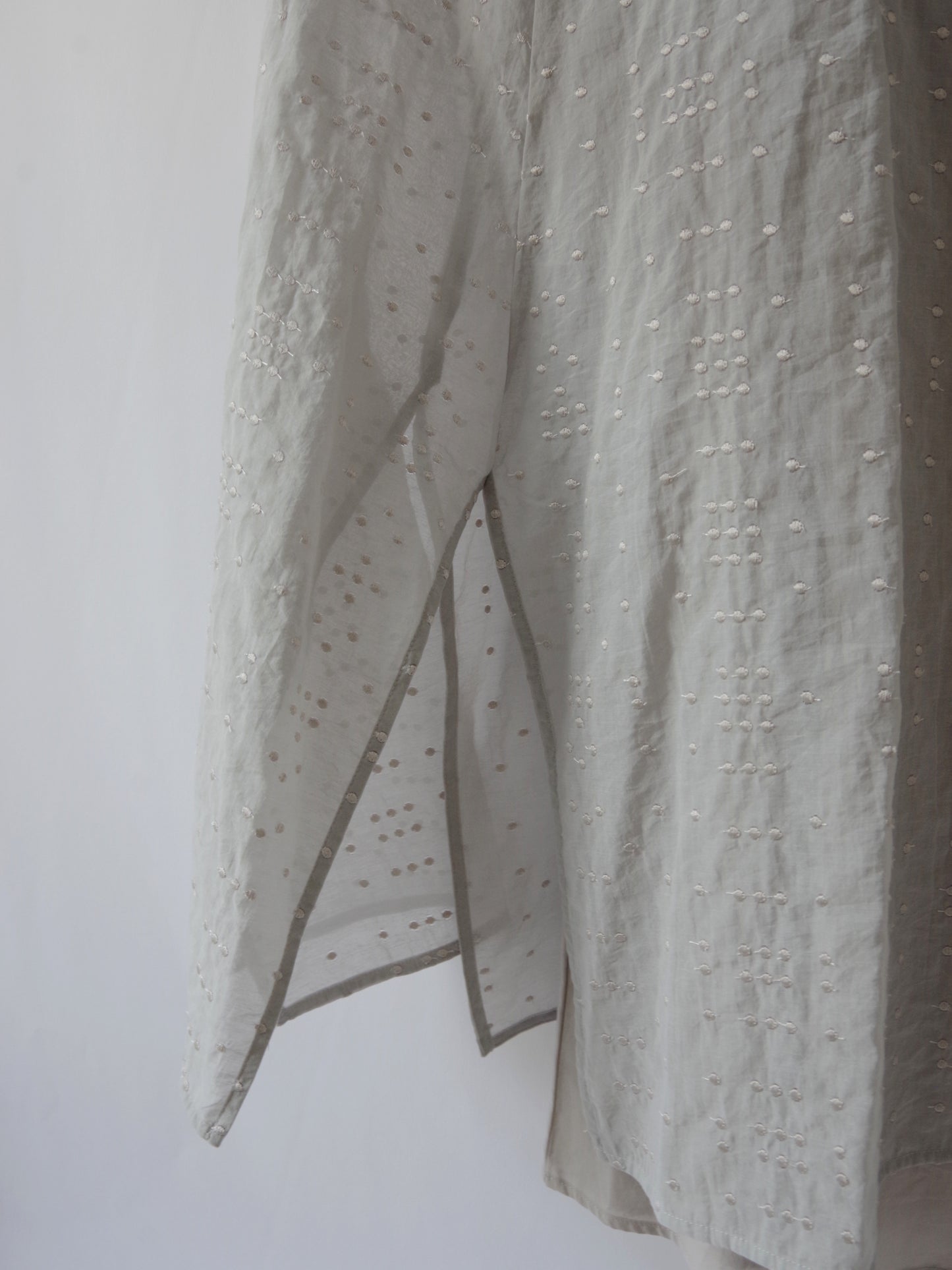 Cotton Nylon sheer memoly dot刺繍 layered ワンピース | yuni