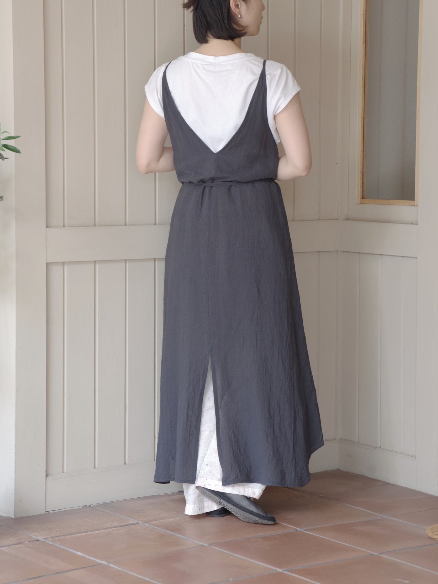 強撚CottonLinen 近江晒 wrap ワンピース | yuni