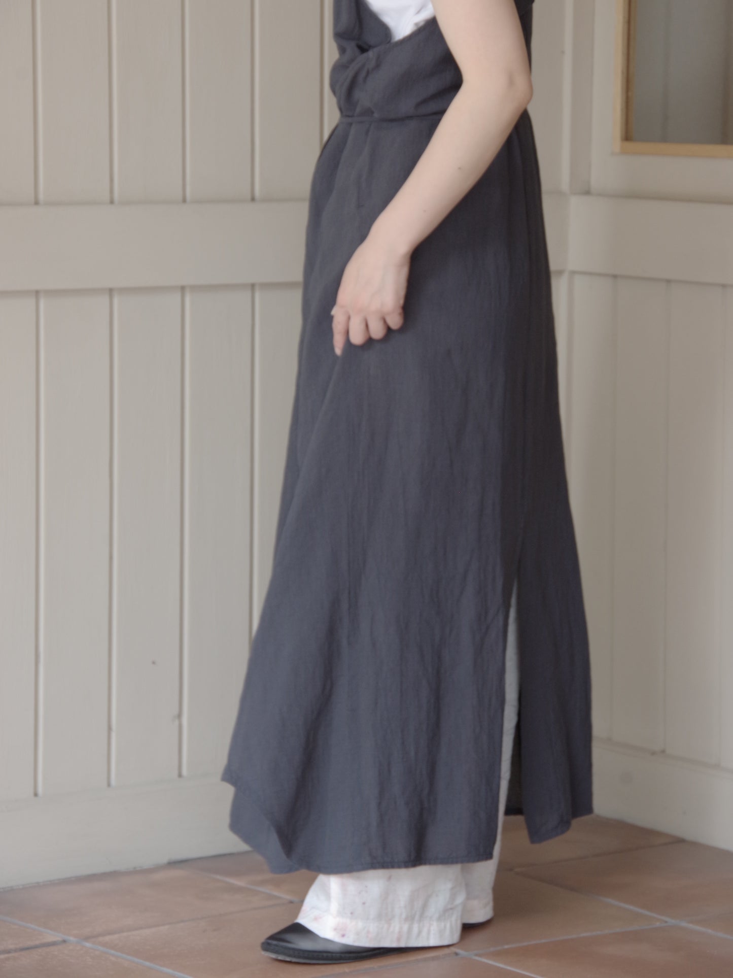 強撚CottonLinen 近江晒 wrap ワンピース | yuni