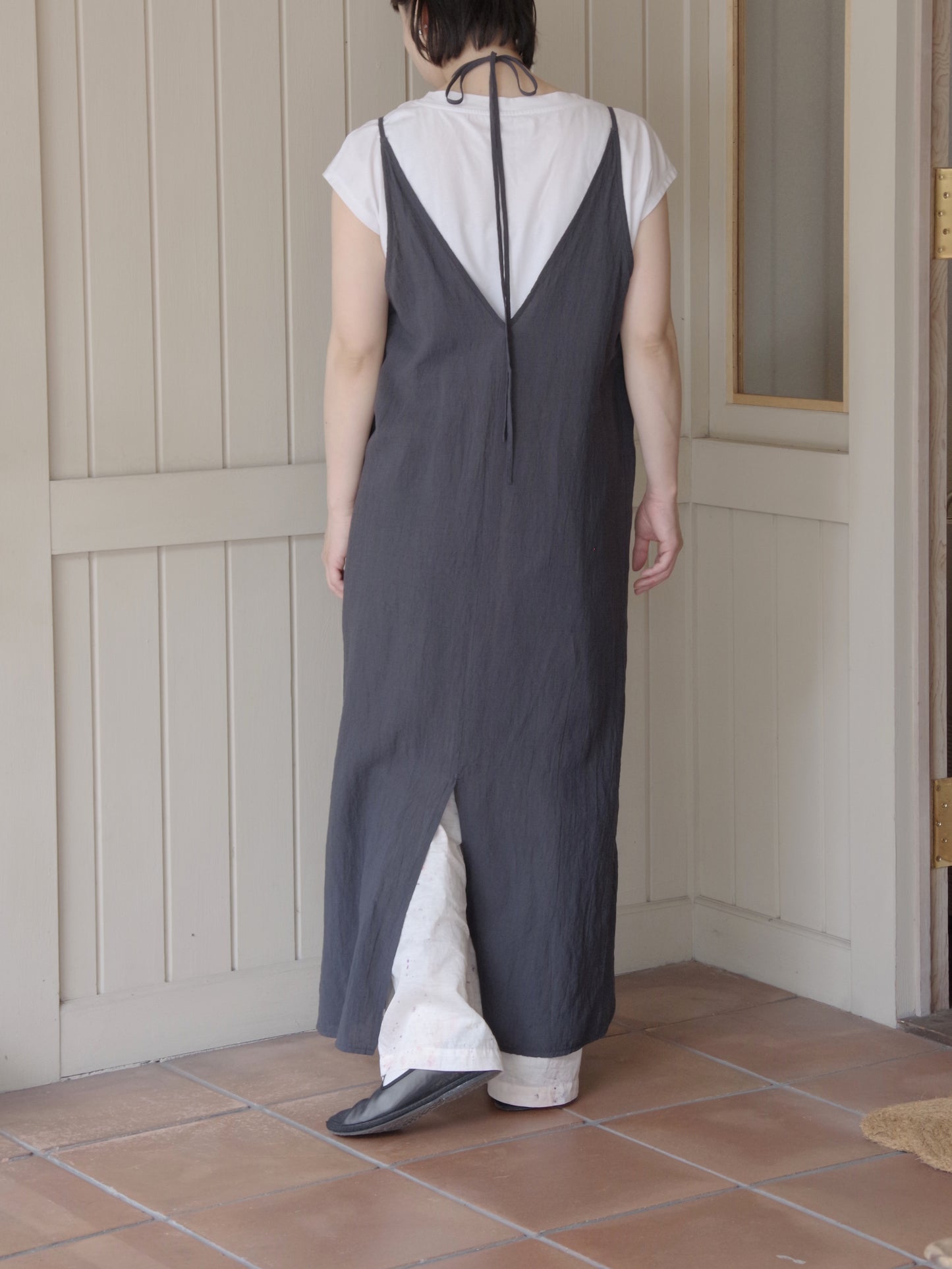 強撚CottonLinen 近江晒 wrap ワンピース | yuni