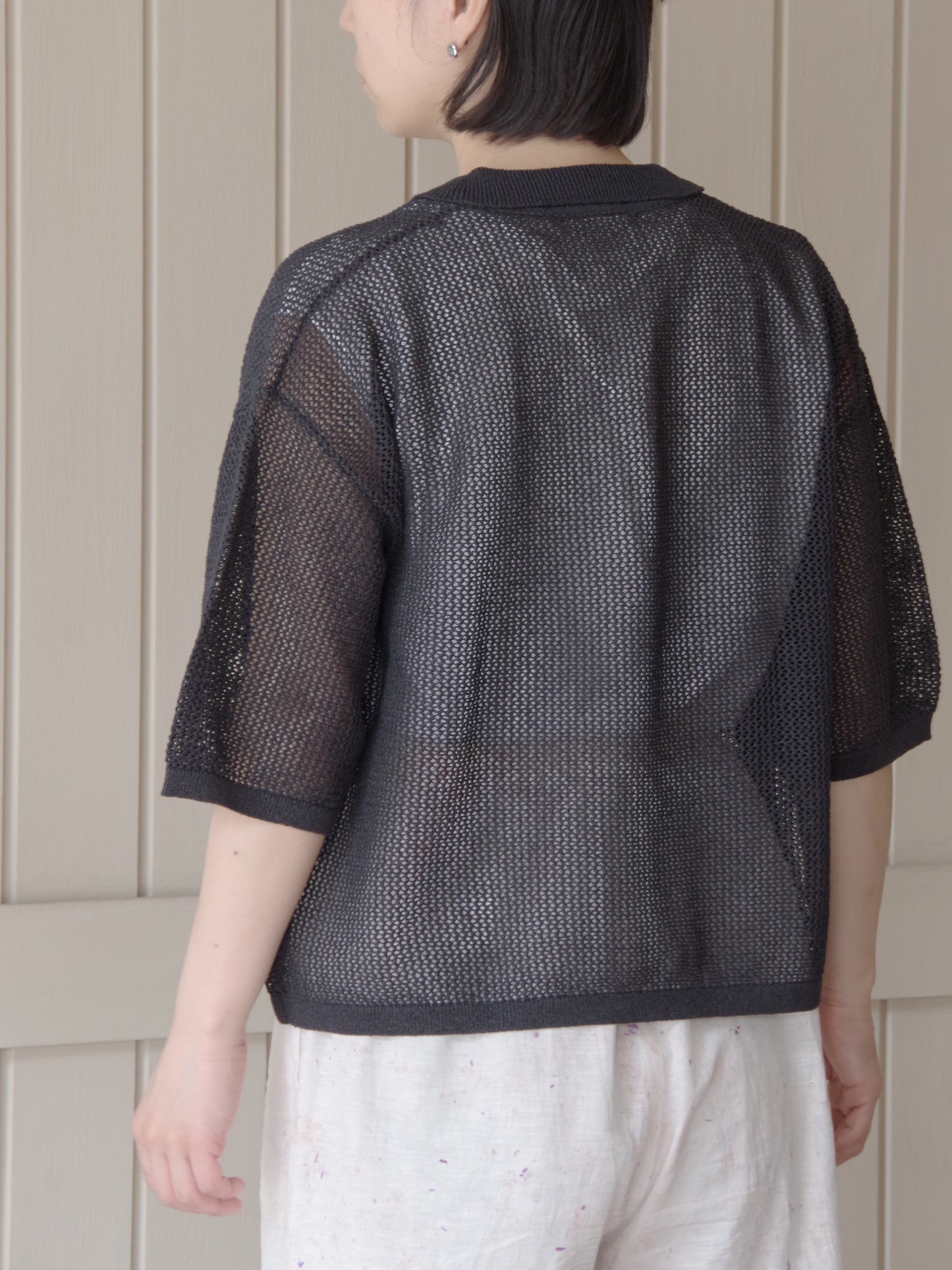 Lonsing18 和紙/Polyester knit ポロシャツ | yuni