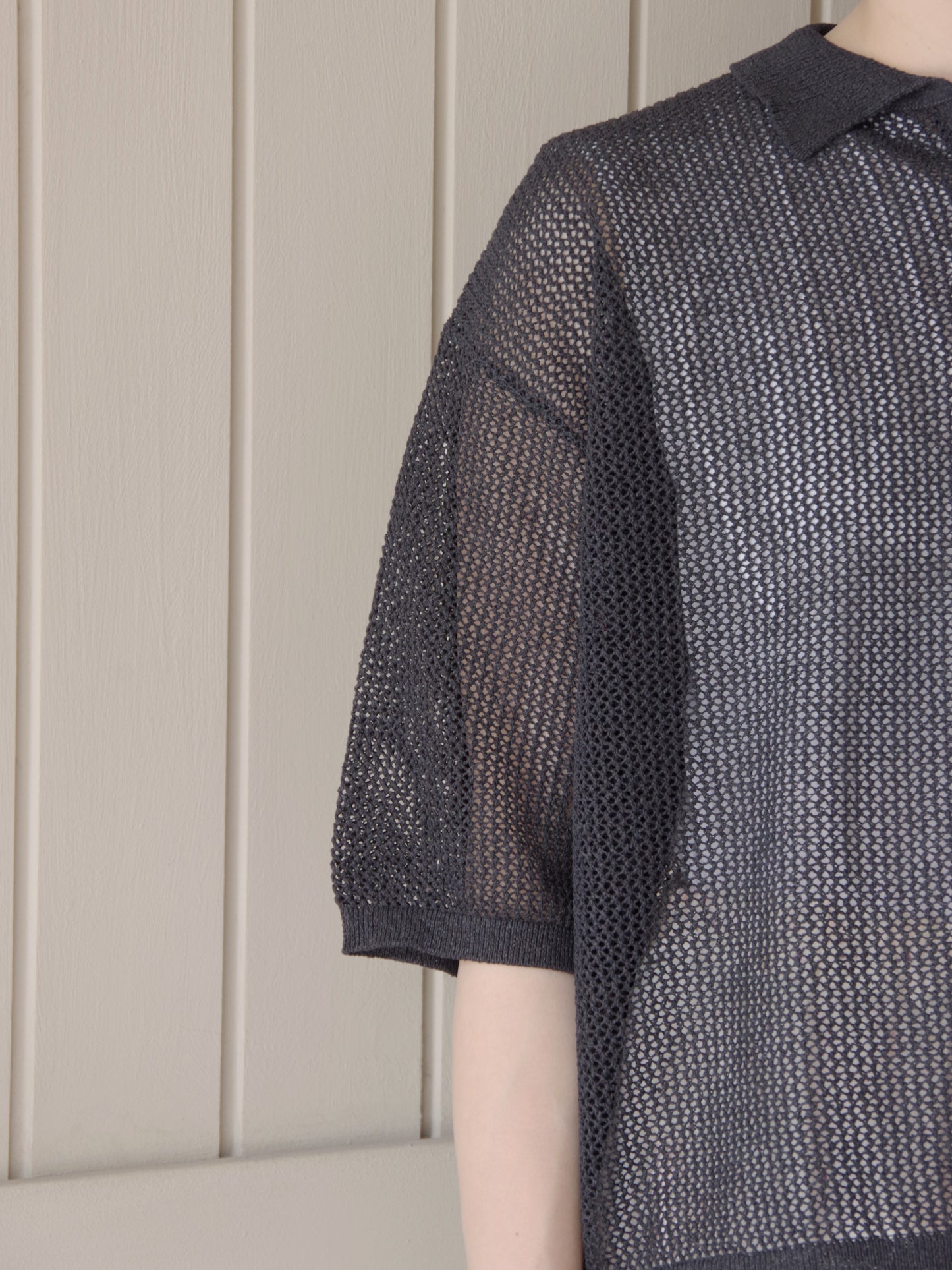 Lonsing18 和紙/Polyester knit ポロシャツ | yuni
