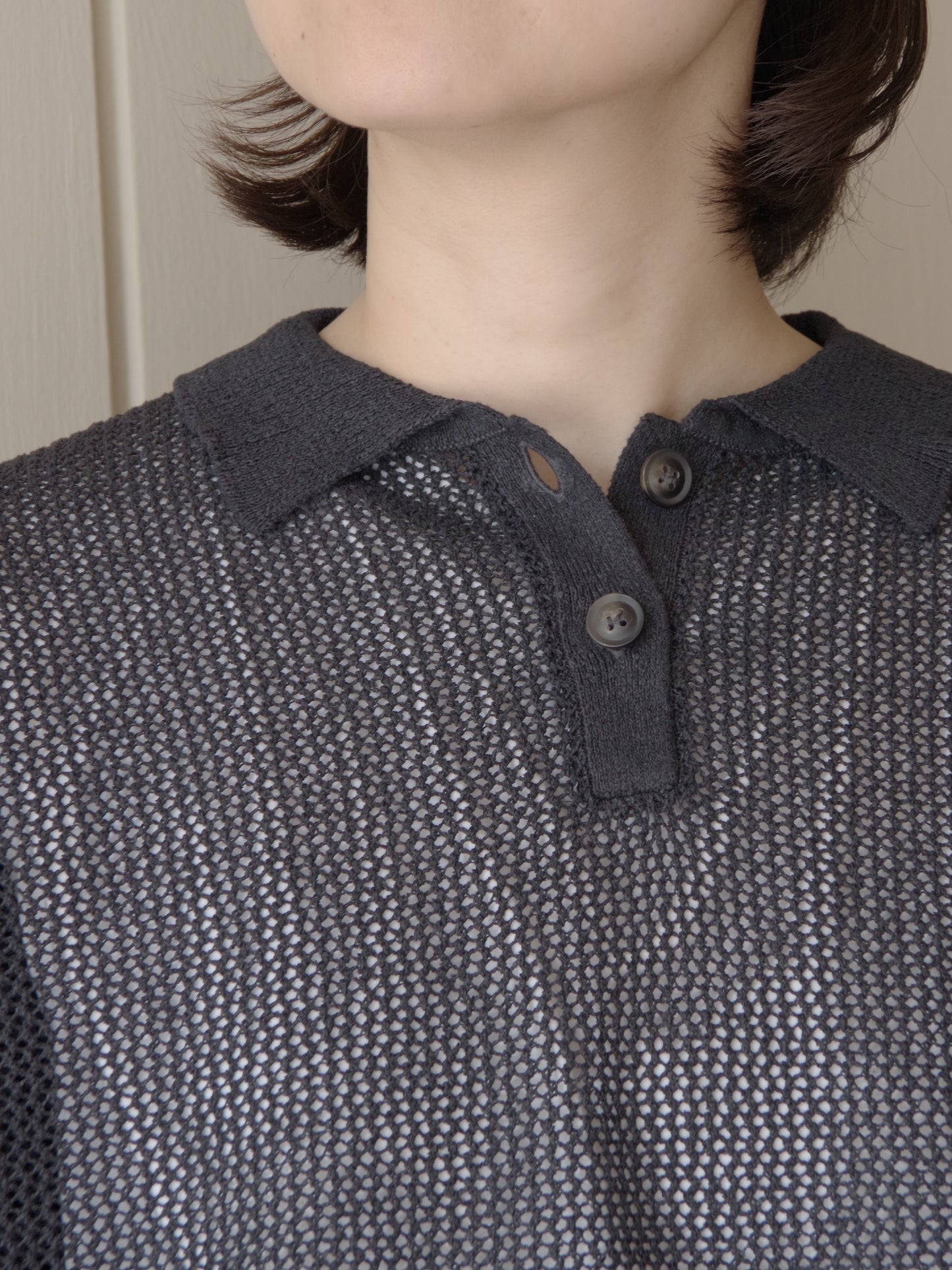Lonsing18 和紙/Polyester knit ポロシャツ | yuni