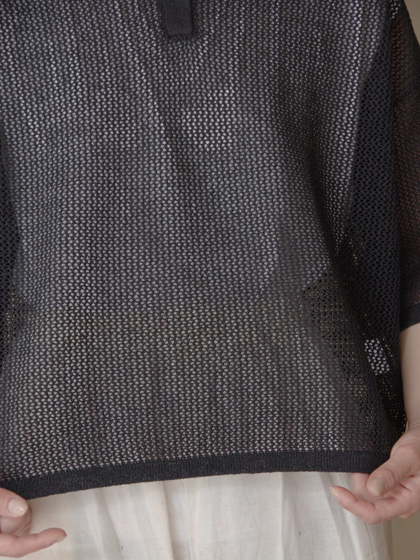 Lonsing18 和紙/Polyester knit ポロシャツ | yuni