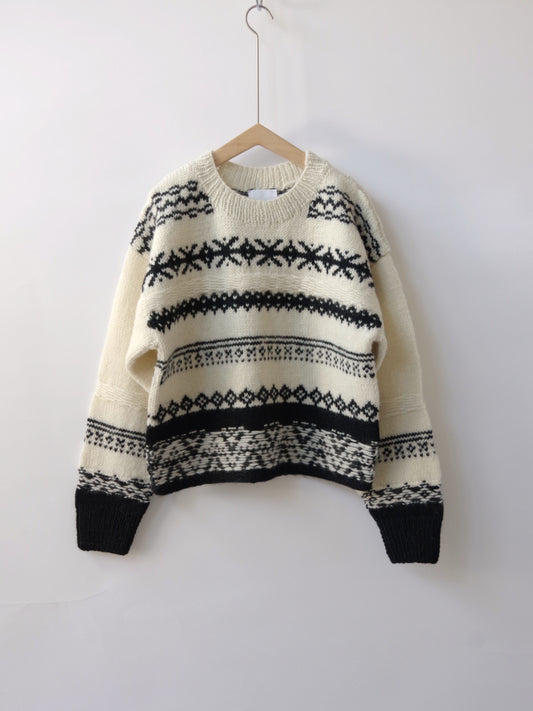 ネパールウール ジャカード長袖 プルオーバー(2 color) | iki