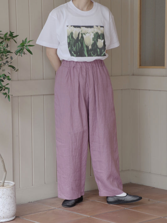 40/1 Linen easy gum tack パンツ | yuni