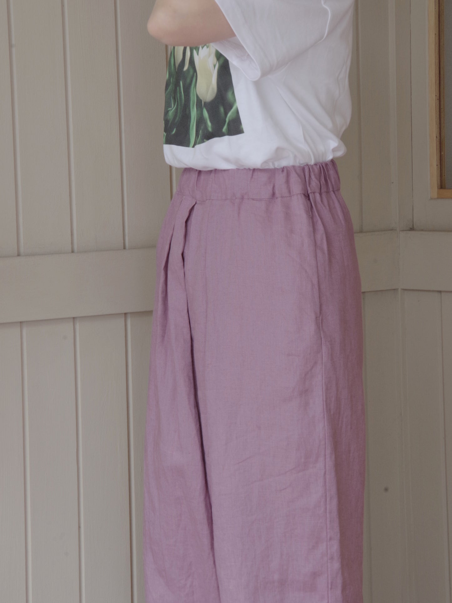 40/1 Linen easy gum tack パンツ | yuni