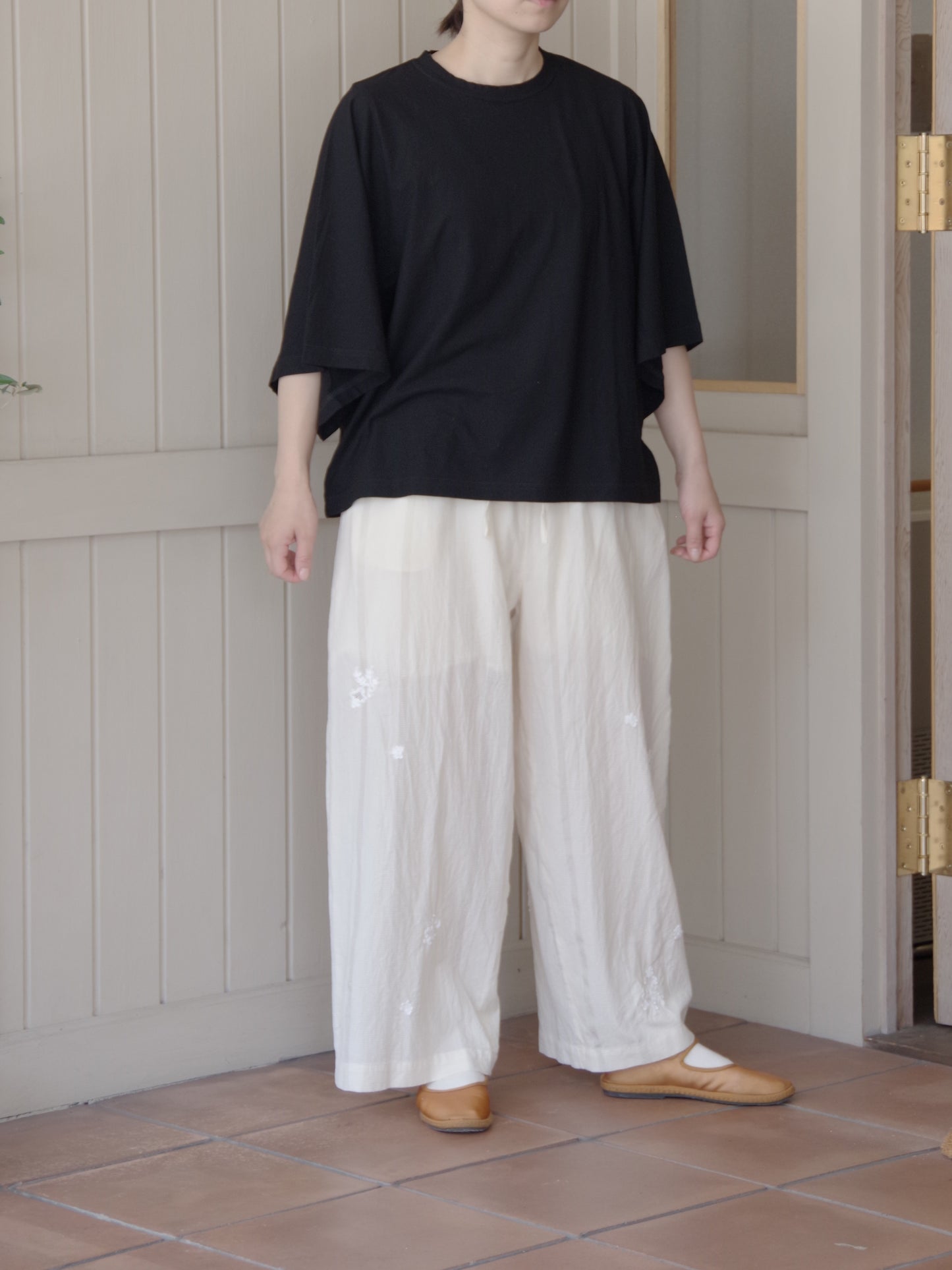 antique chain embroidery ギャザーパンツ | qiri