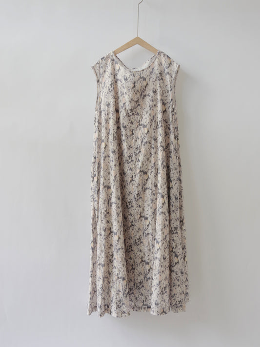 Cotton Nylon painting flower print ワンピース | yuni