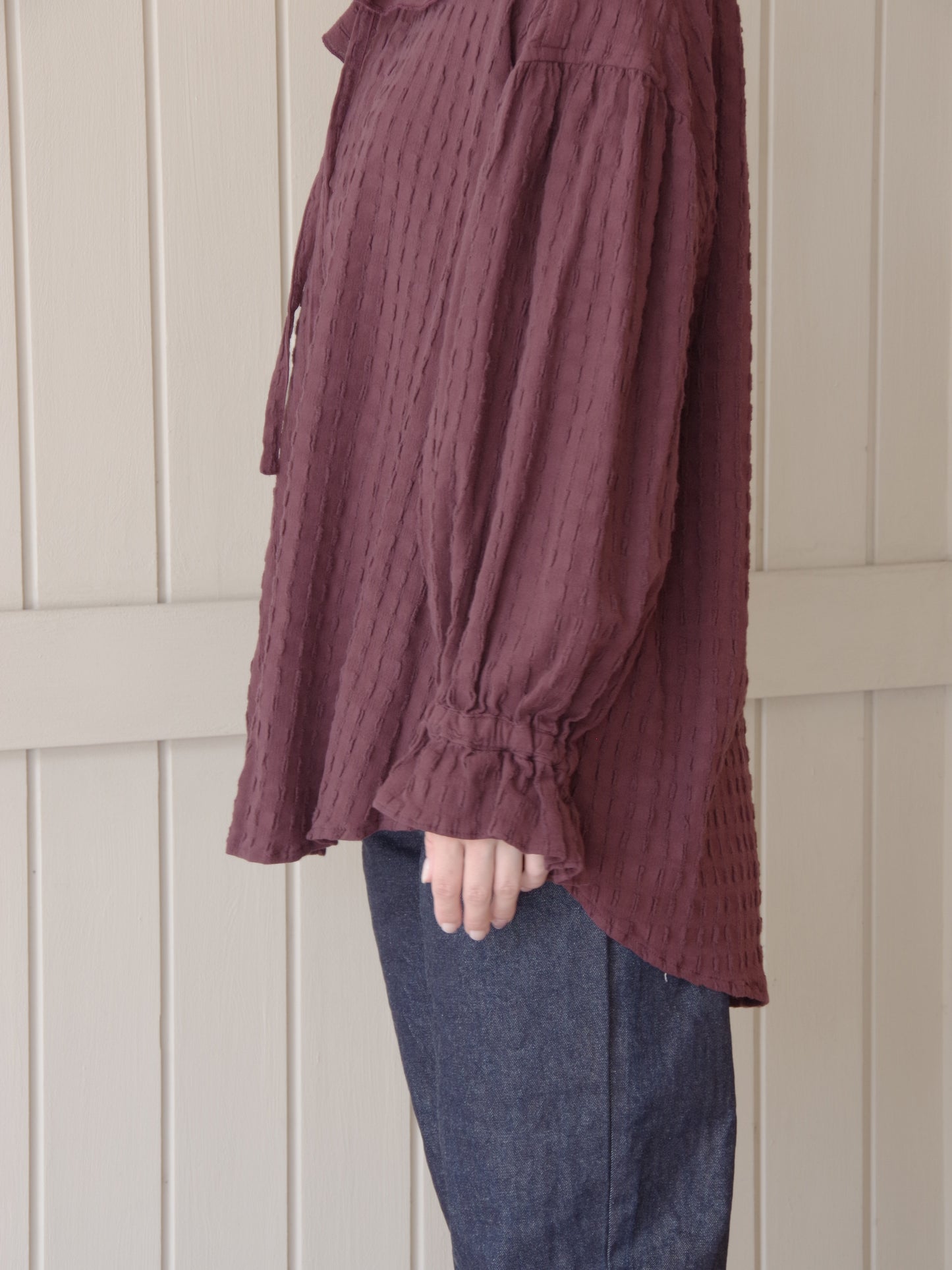 SHEER CHECK TACK FRILL ブラウス | buoybuoy