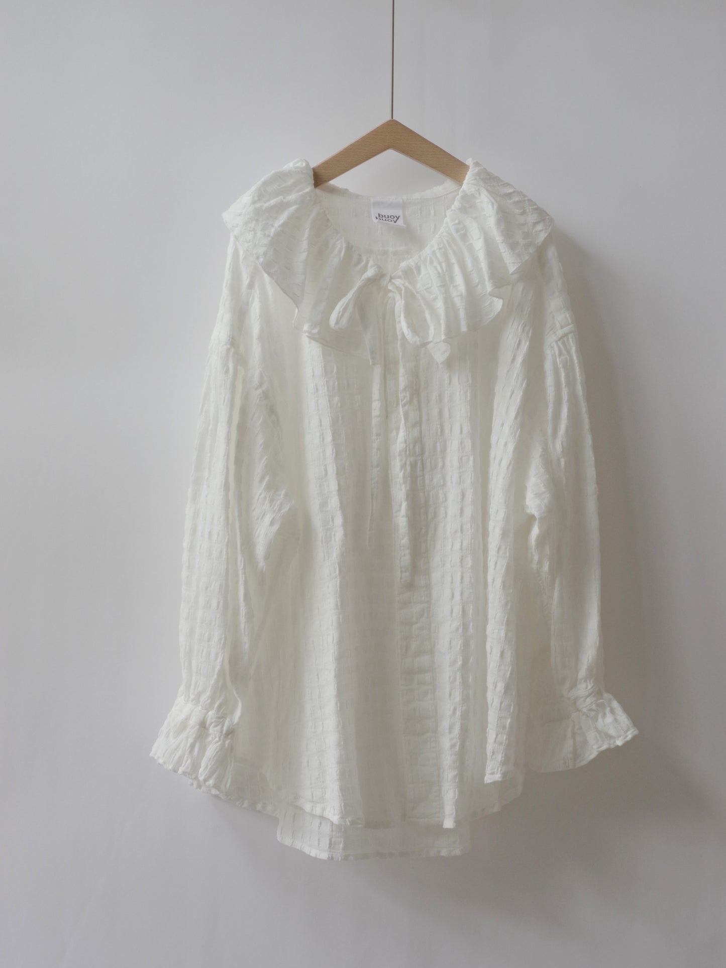 SHEER CHECK TACK FRILL ブラウス | buoybuoy