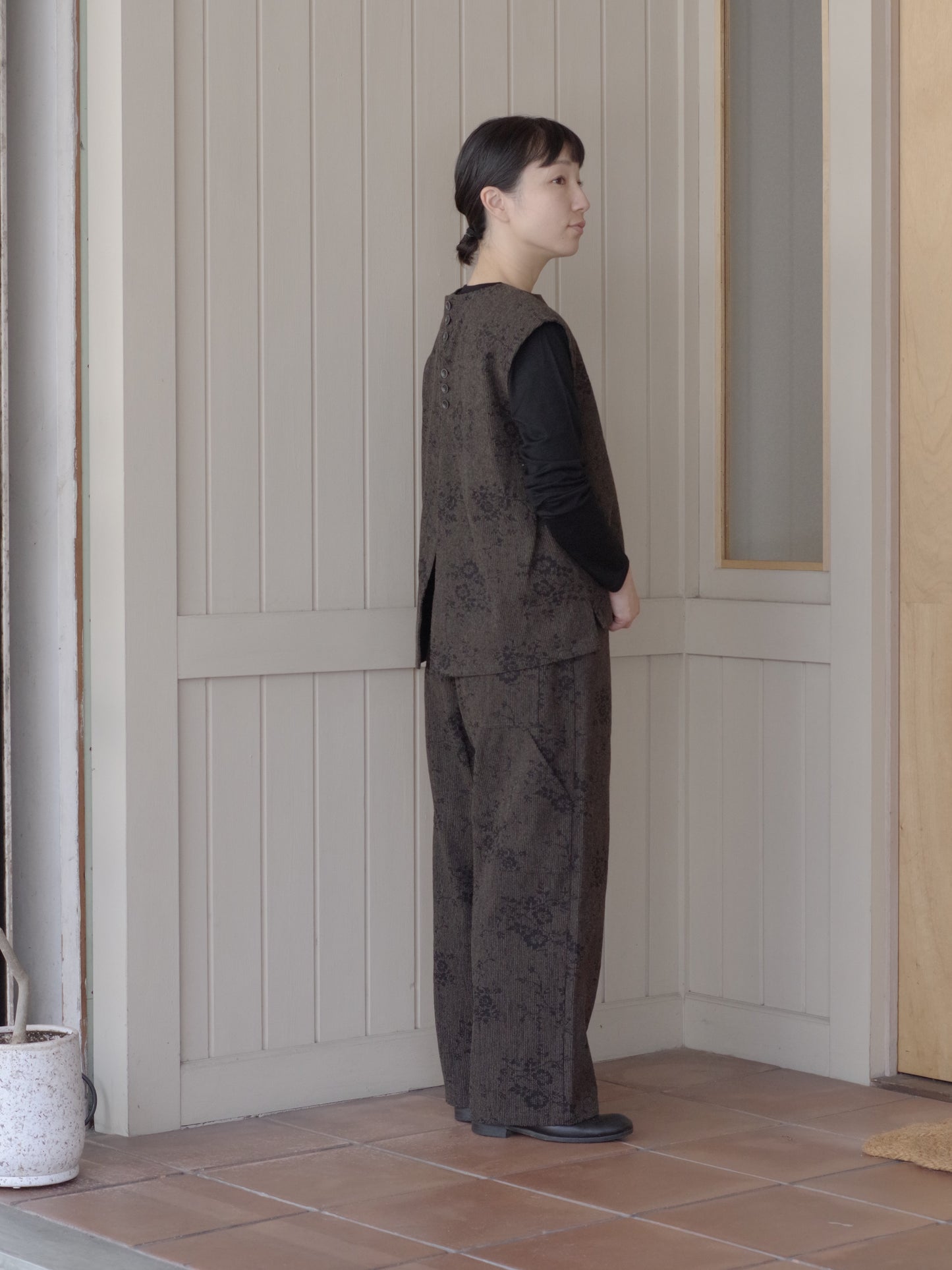antique yarn jacquard ベスト | qiri
