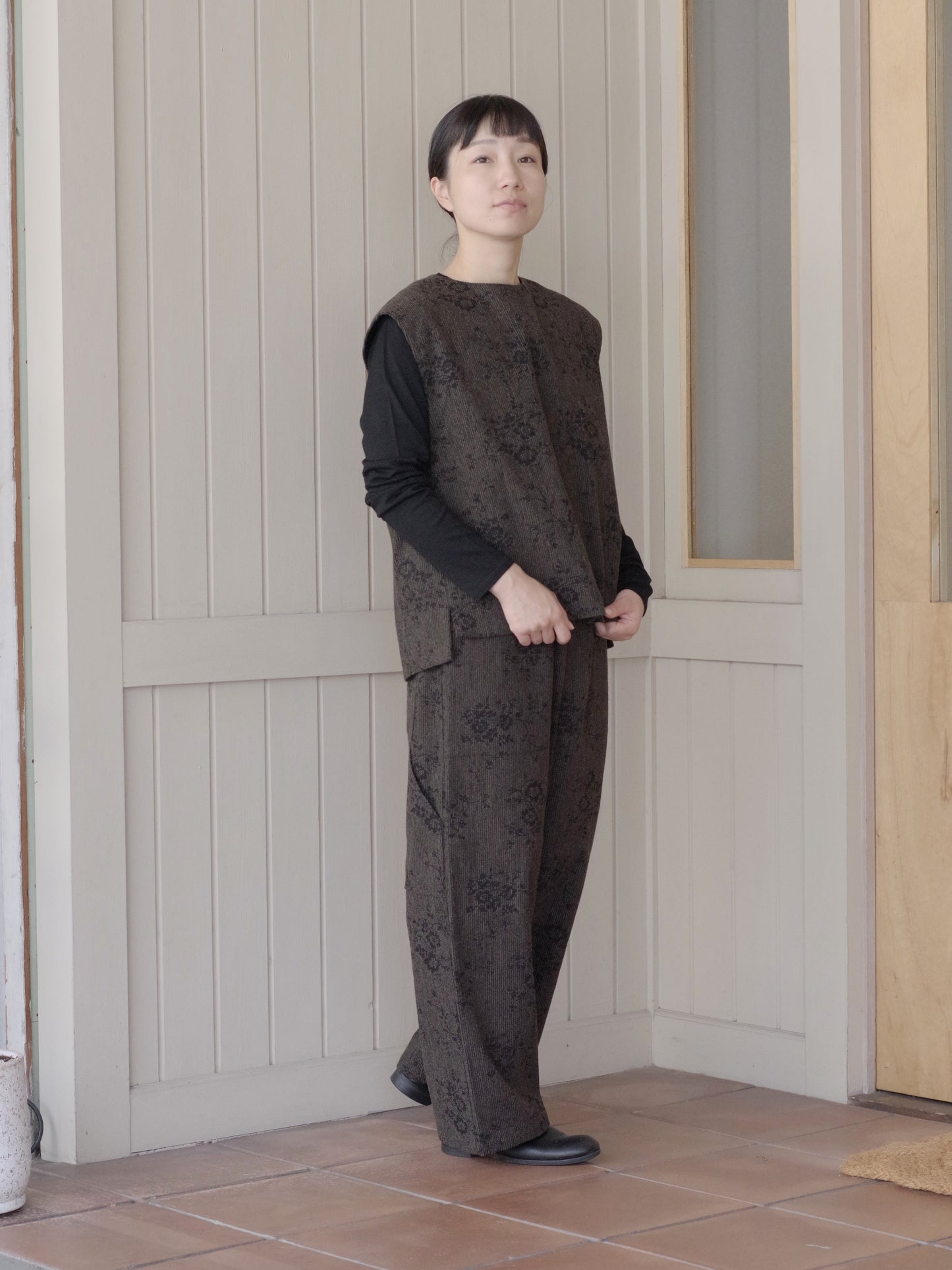 antique yarn jacquard ベスト | qiri