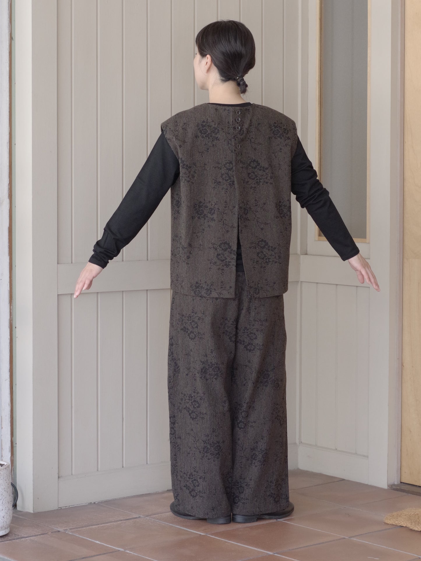 antique yarn jacquard ベスト | qiri