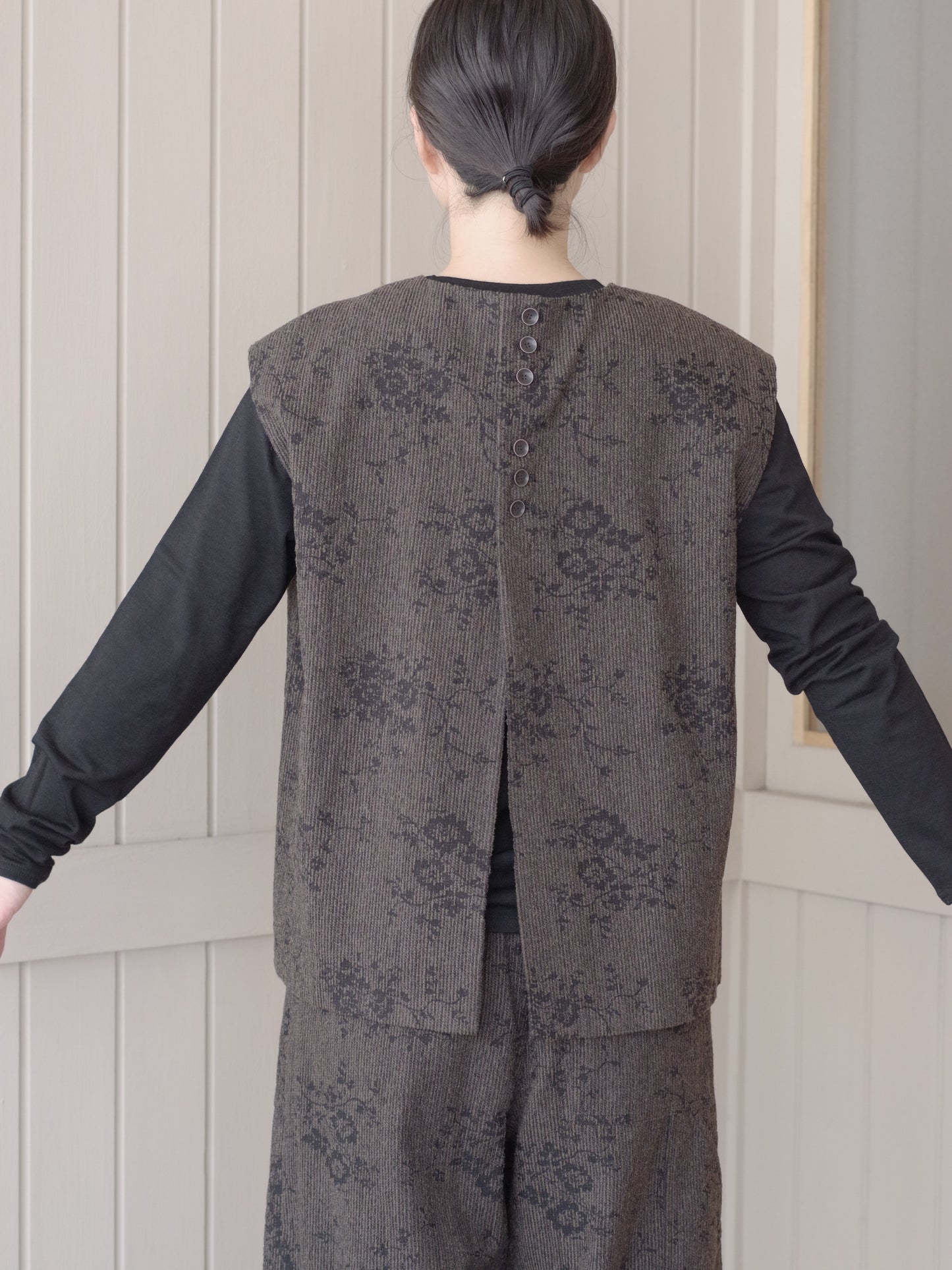 antique yarn jacquard ベスト | qiri