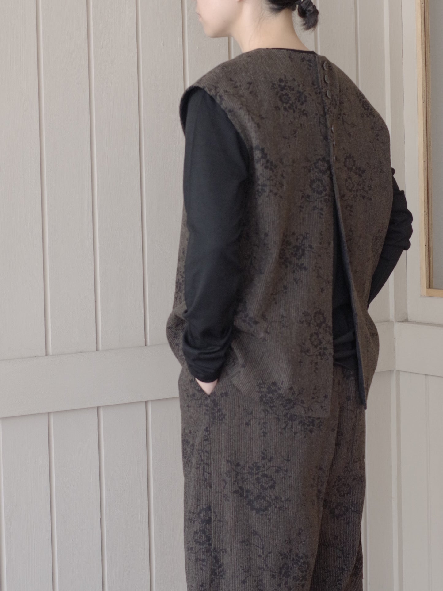 antique yarn jacquard ベスト | qiri