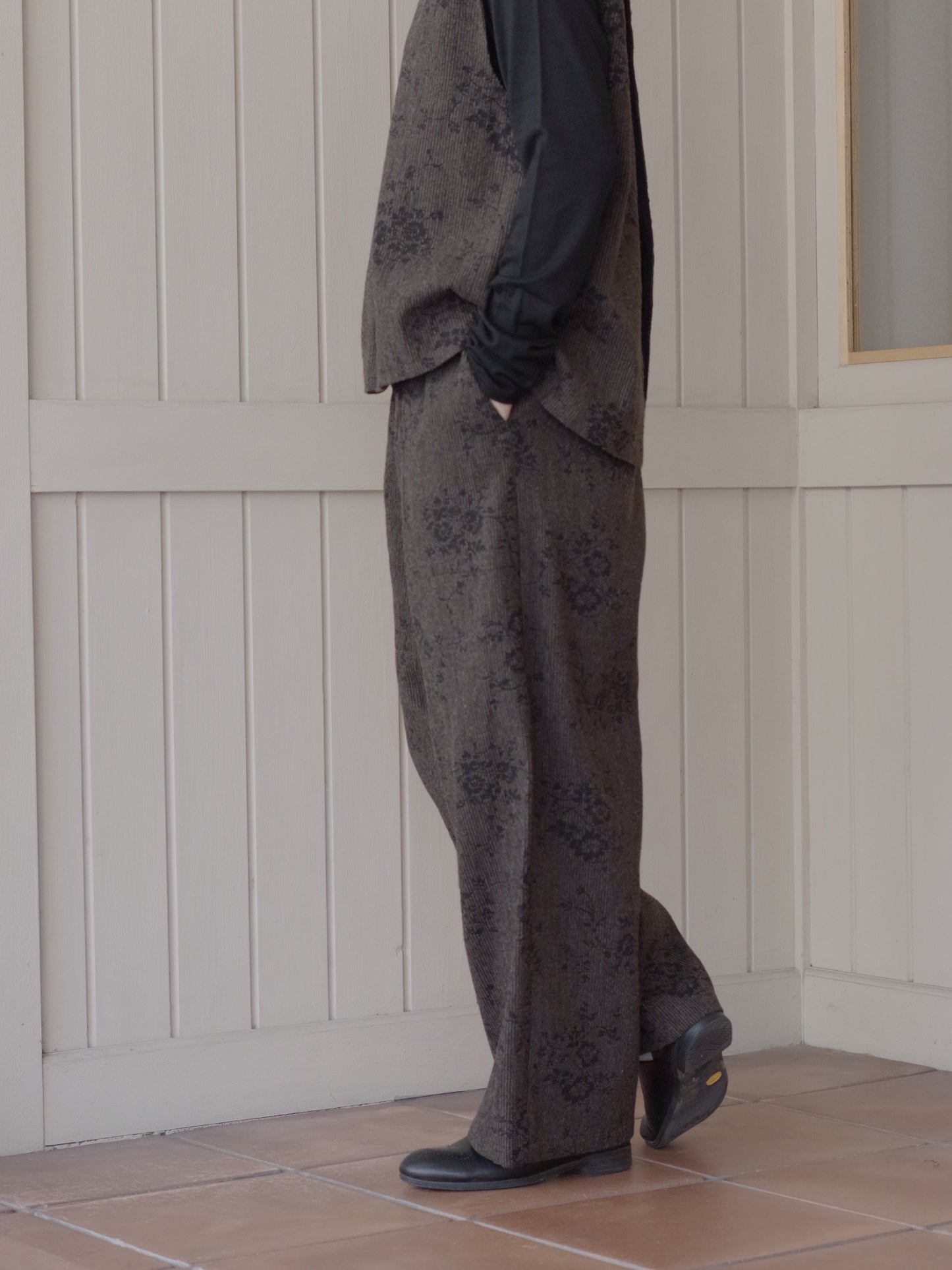 antique yarn jacquard ペインターパンツ | qiri