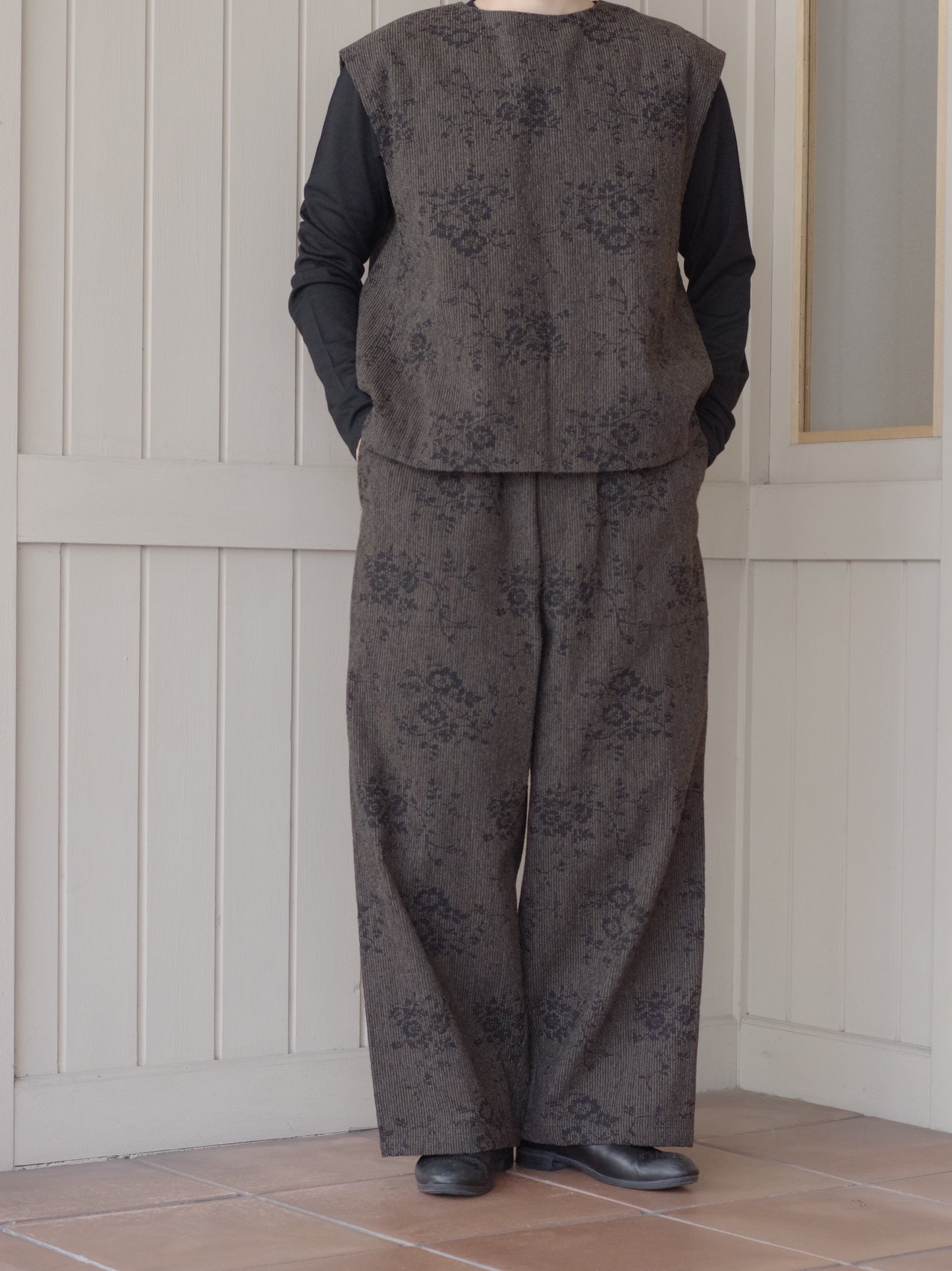 antique yarn jacquard ベスト | qiri