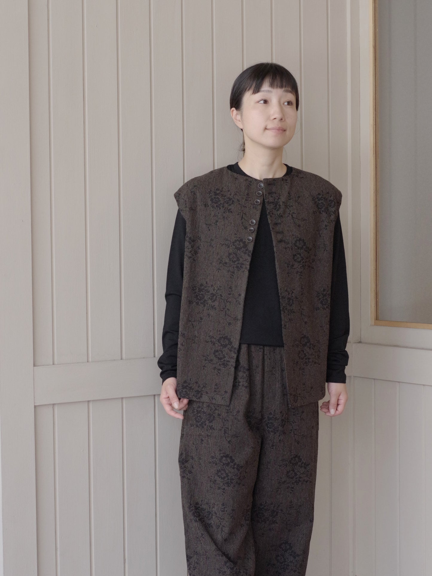 antique yarn jacquard ベスト | qiri