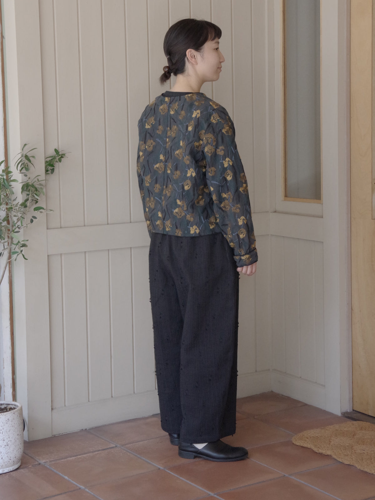 Cotton Nylon sheer blooming embroidery haori ブラウス | yuni