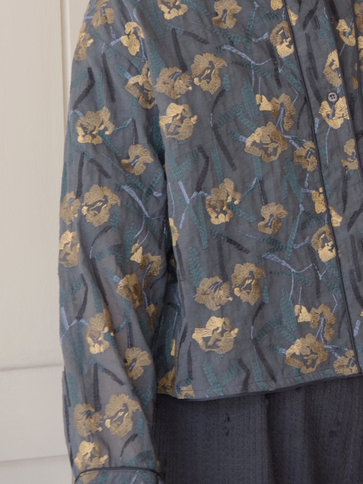 Cotton Nylon sheer blooming embroidery haori ブラウス | yuni