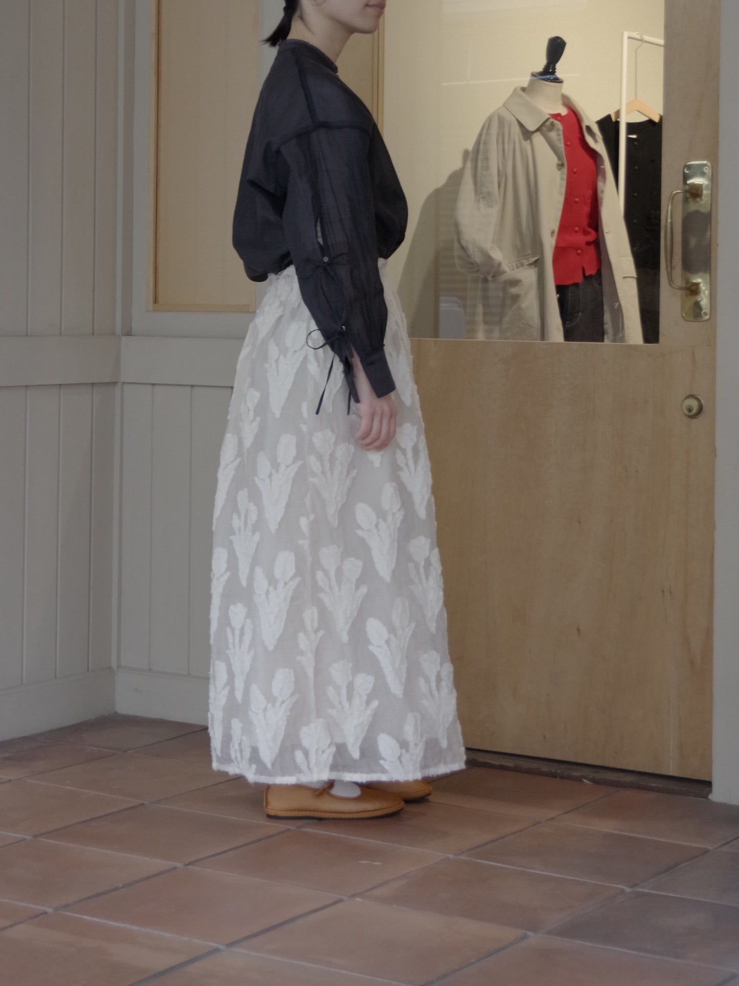 tulip lace jacquard スカート  | qiri