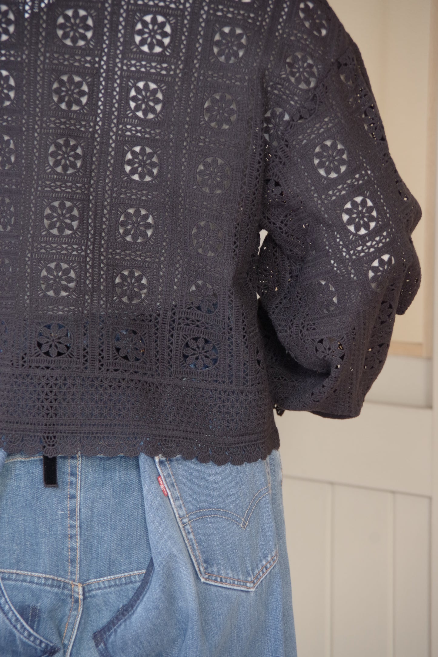 コットンレース gather sleeve haori ブラウス | yuni