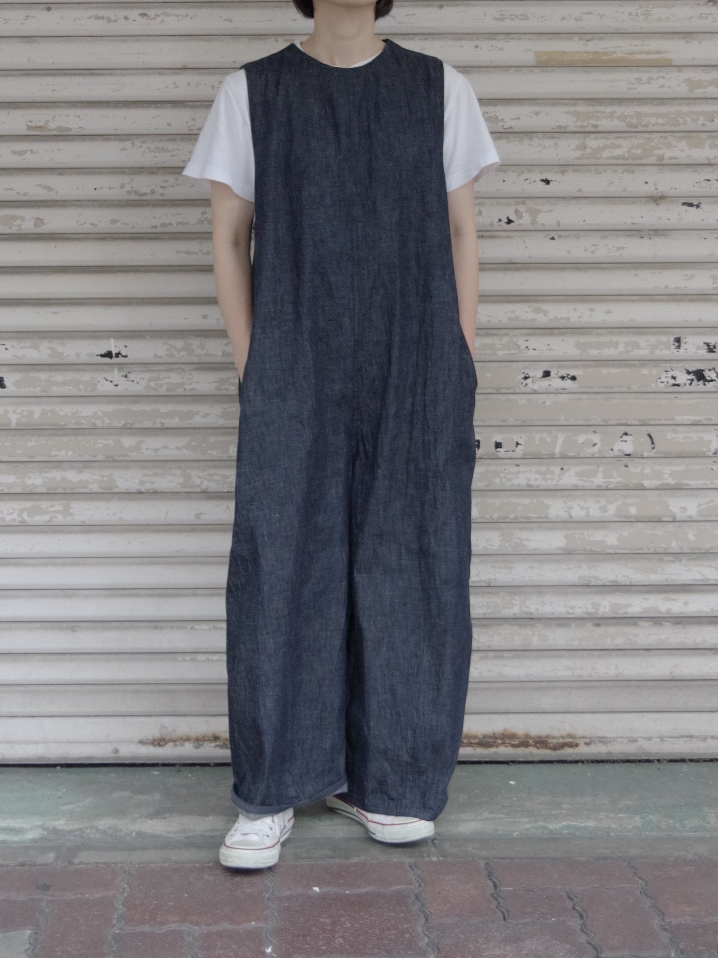 コットンライトオンス denim オールインワン | yuni