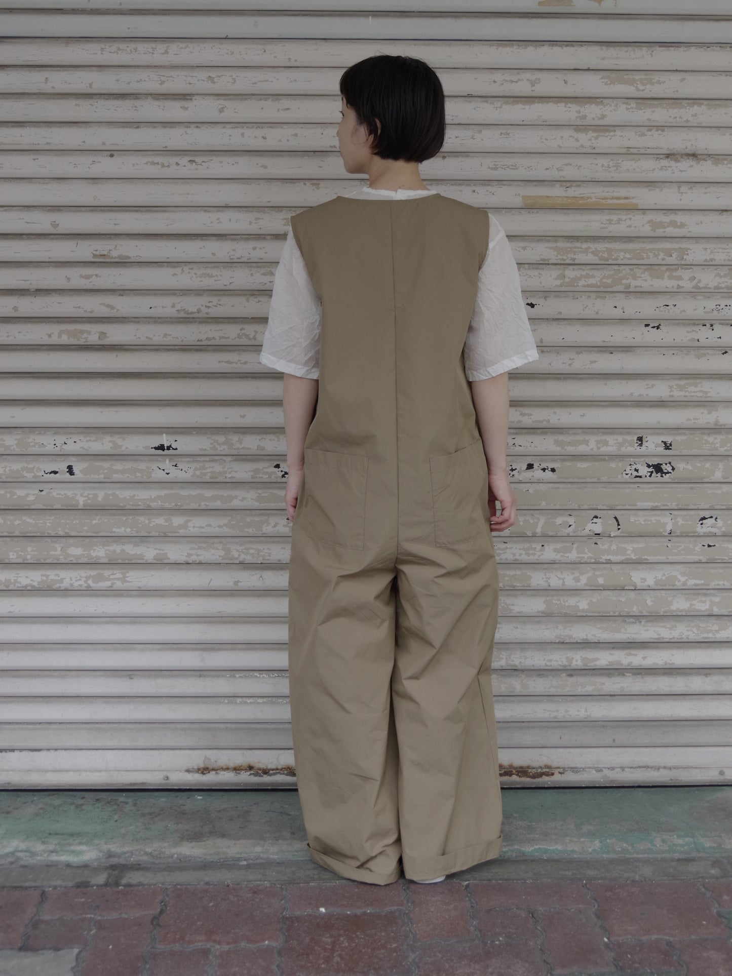 コットンナイロンポリエステル ジップサロペット | UNIVERSAL TISSU