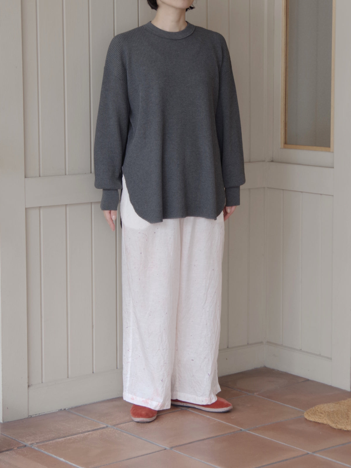 Cotton waffle long sleeves プルオーバー | yuni