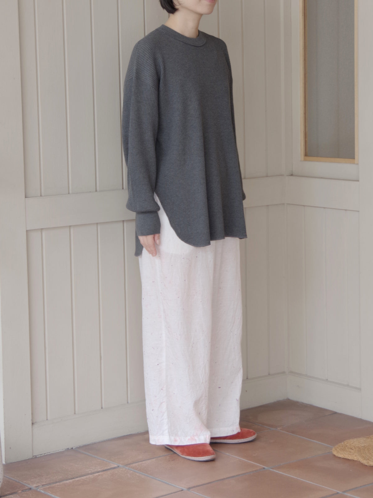 Cotton waffle long sleeves プルオーバー | yuni