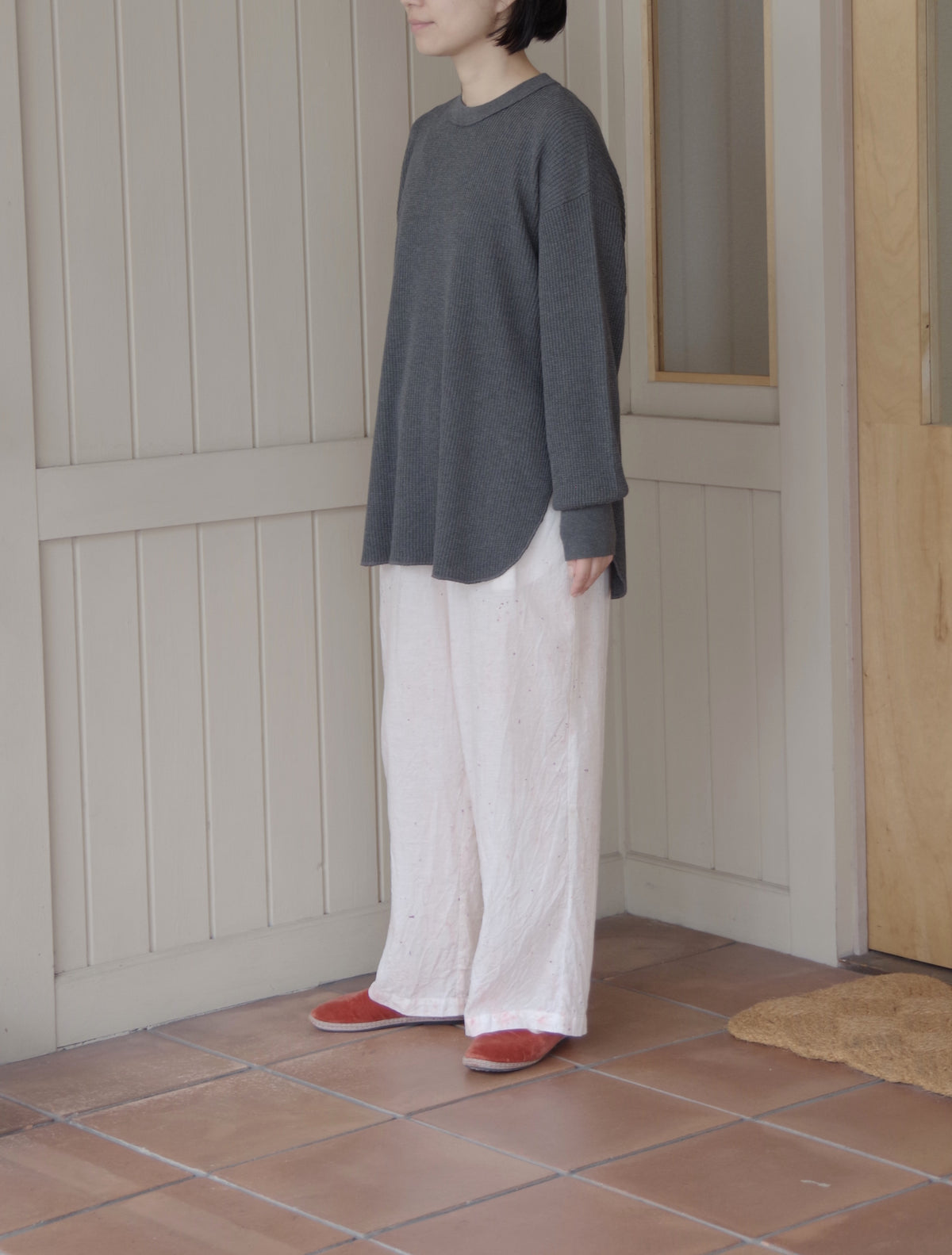 Cotton waffle long sleeves プルオーバー | yuni