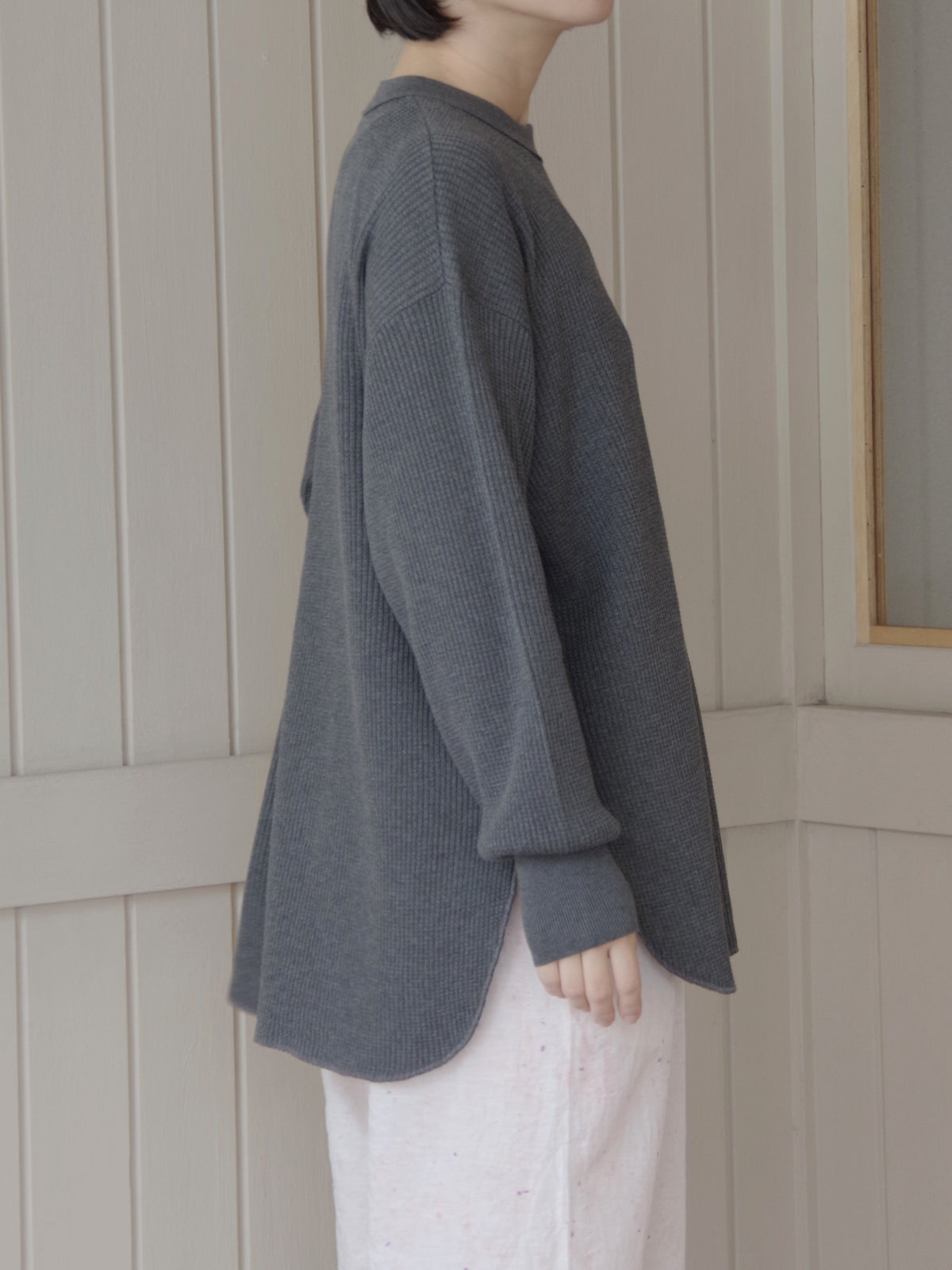 Cotton waffle long sleeves プルオーバー | yuni