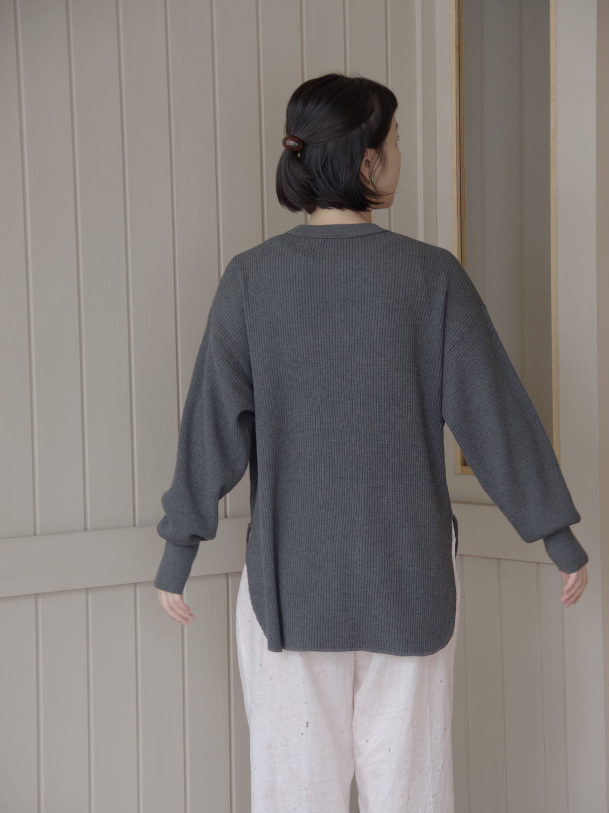 Cotton waffle long sleeves プルオーバー | yuni