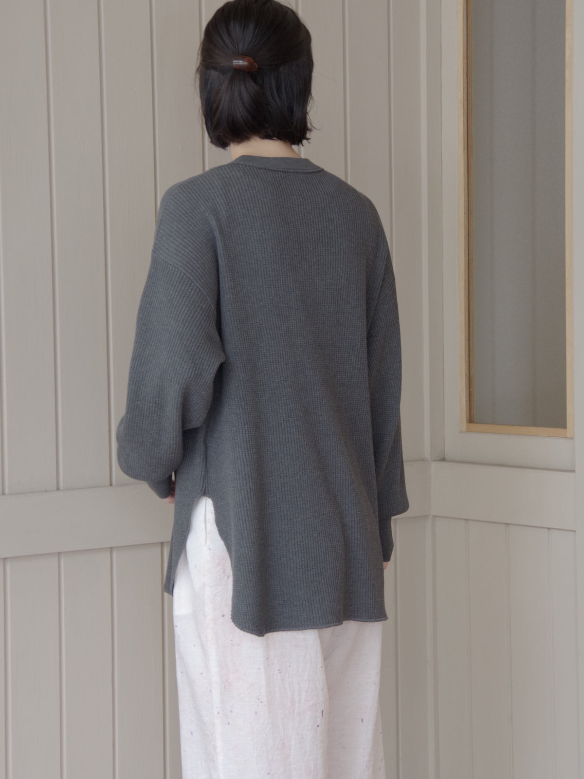 Cotton waffle long sleeves プルオーバー | yuni