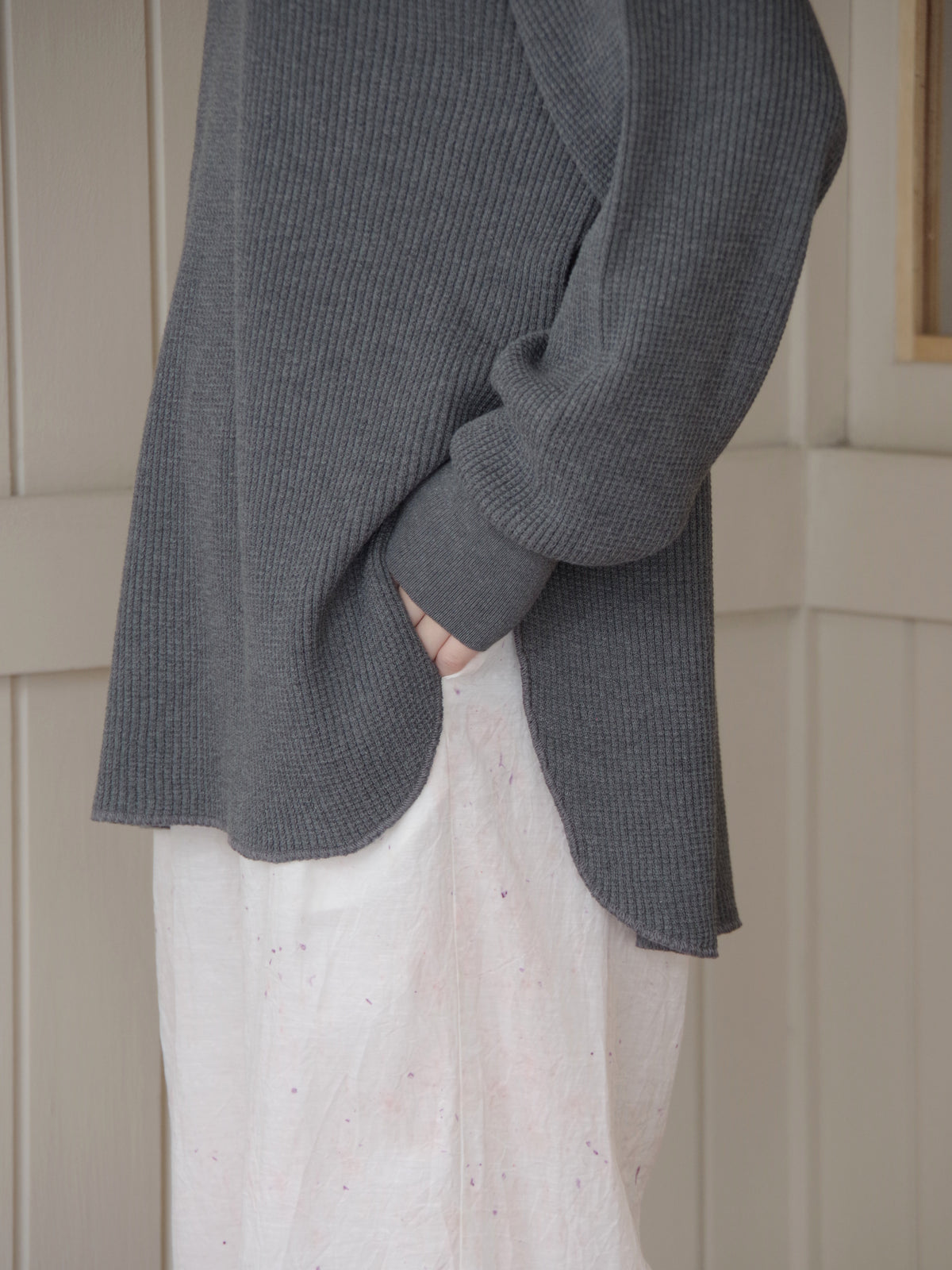 Cotton waffle long sleeves プルオーバー | yuni