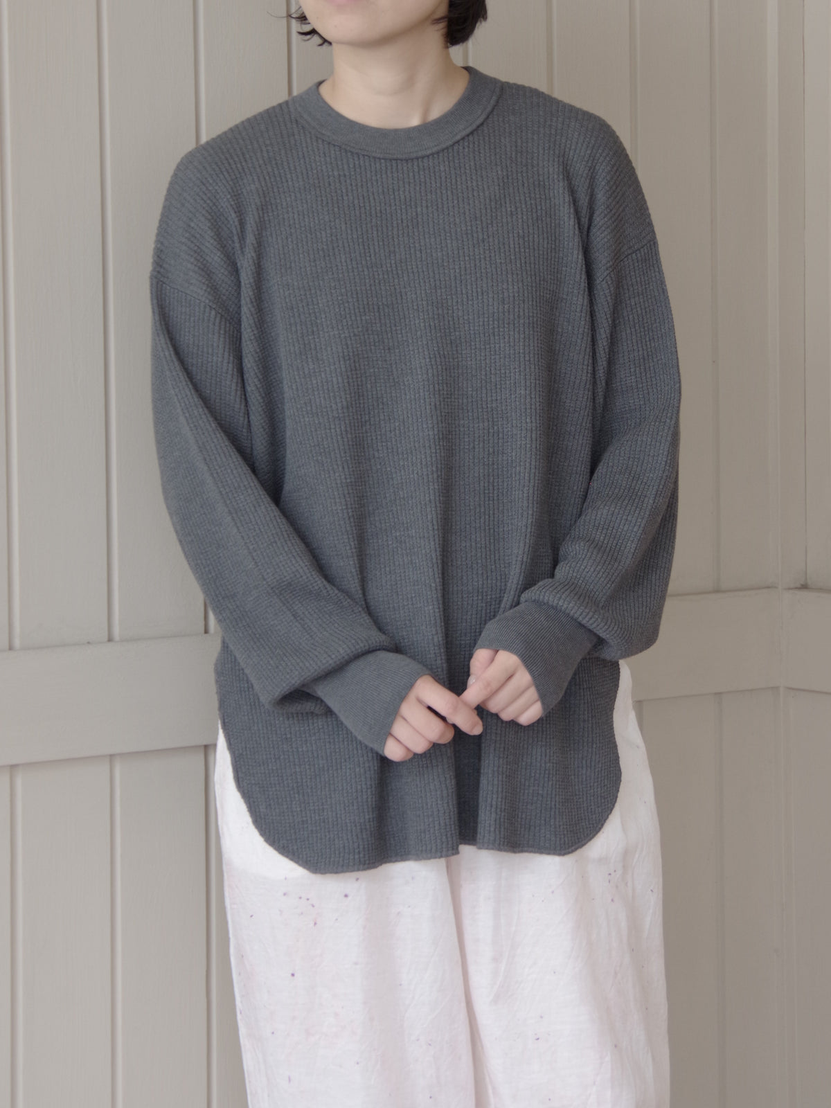Cotton waffle long sleeves プルオーバー | yuni