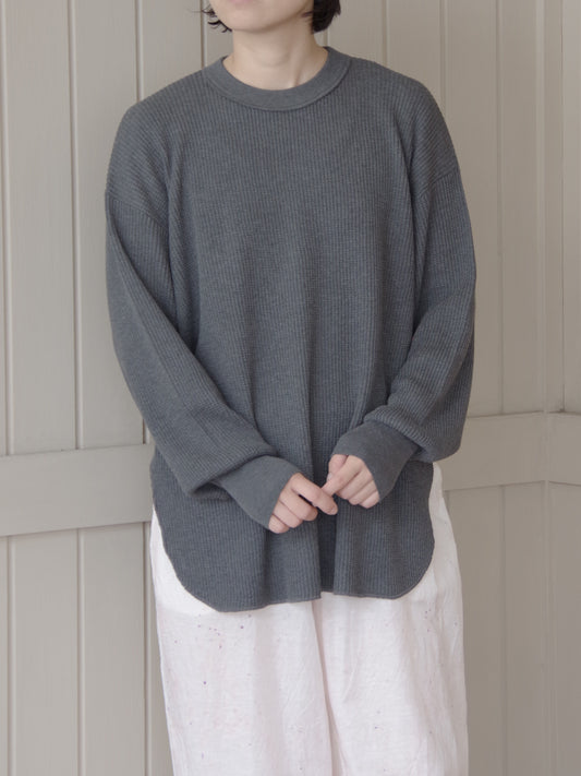Cotton waffle long sleeves プルオーバー | yuni